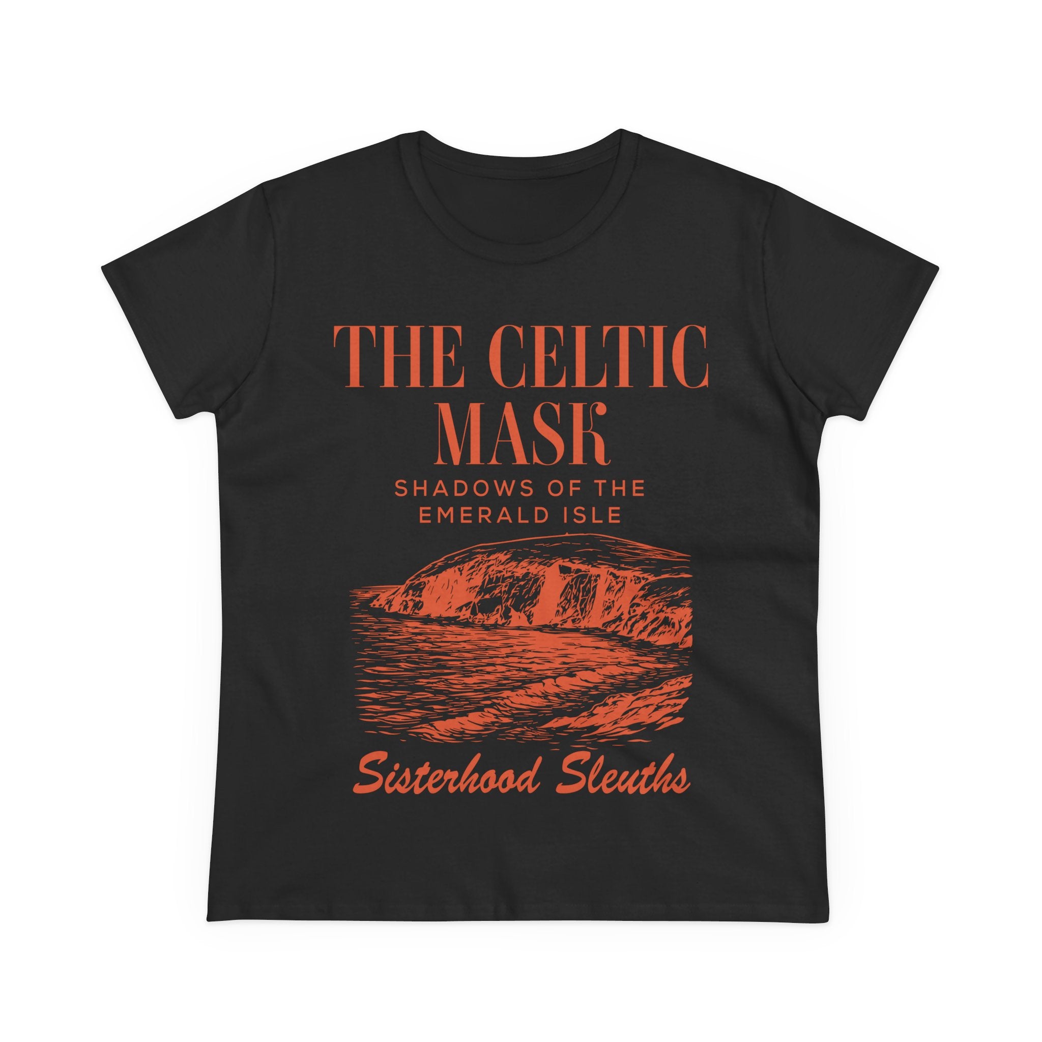 The Celtic Mask Tee — "Sisterhood Sleuths" Irish Mystery Graphic Shirt