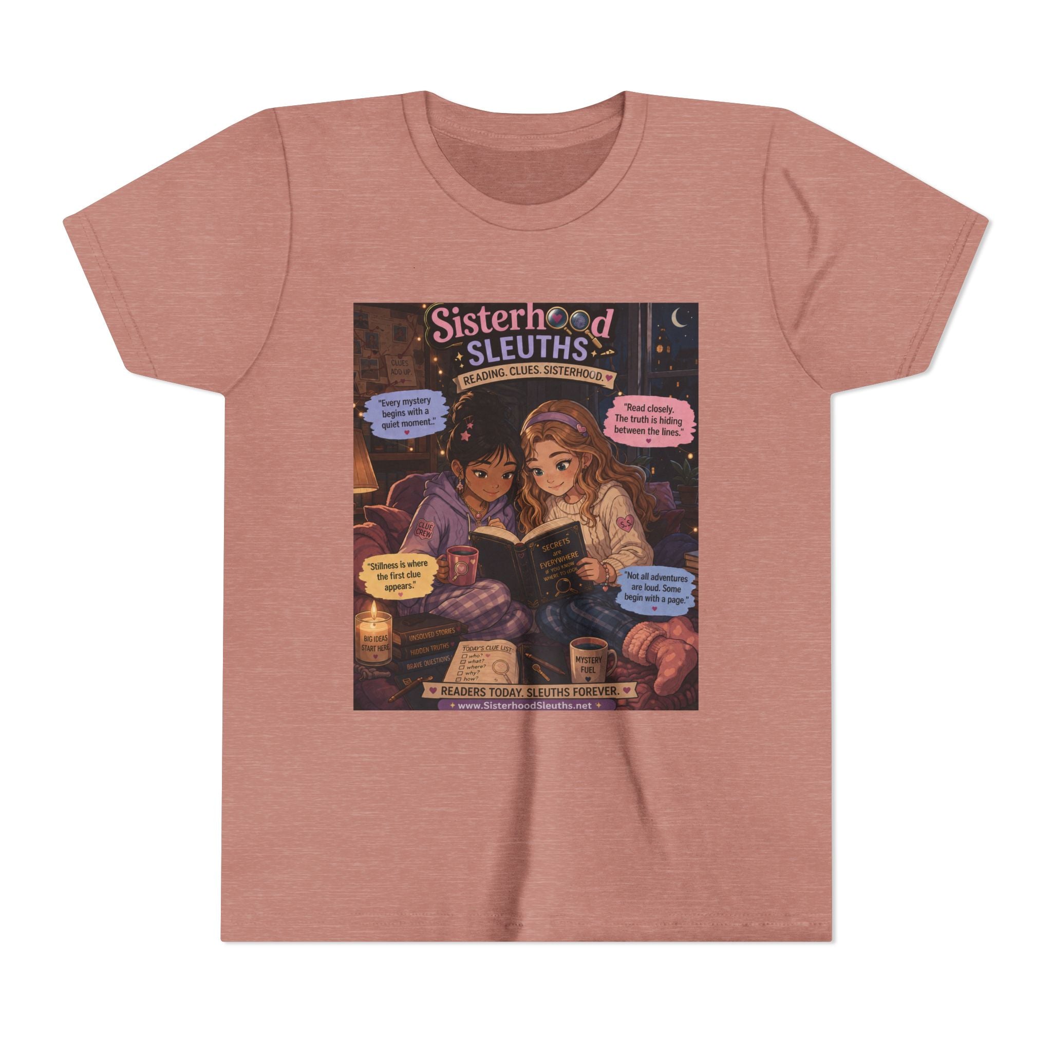 Youth Tee — "Sisterhood Sleuths" Cozy Mystery Book Club Graphic