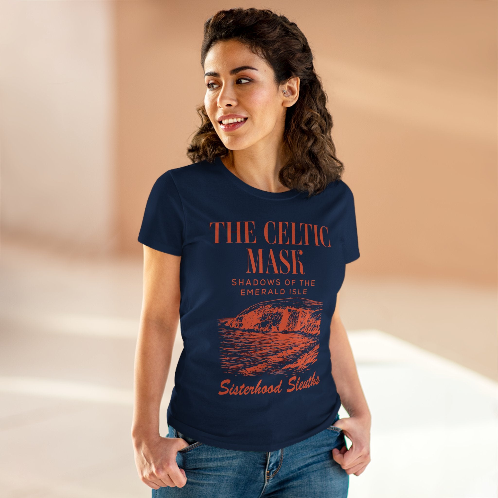 The Celtic Mask Tee — "Sisterhood Sleuths" Irish Mystery Graphic Shirt
