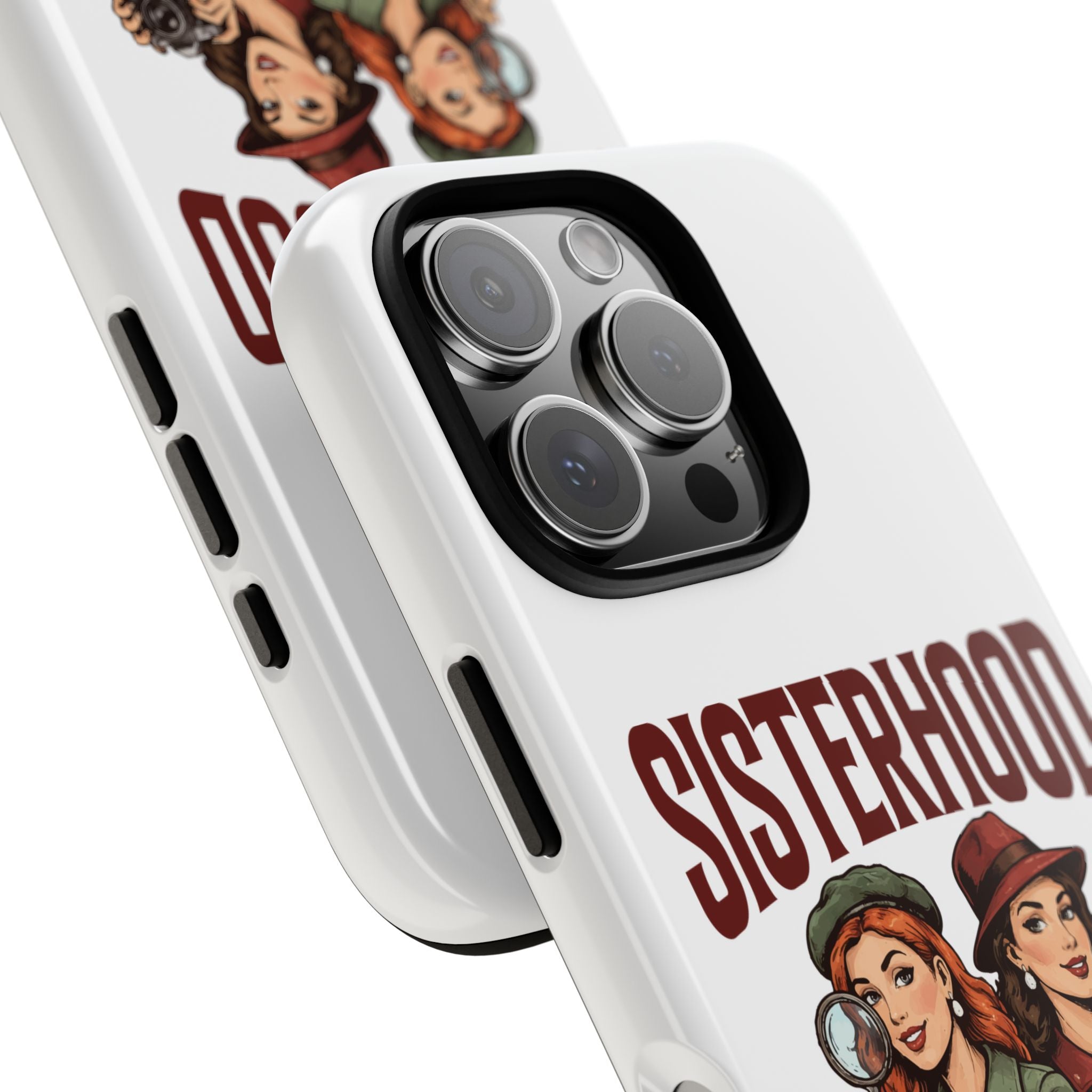 Sisterhood Sleuths Phone Case — Vintage Detective Duo Protective Cover