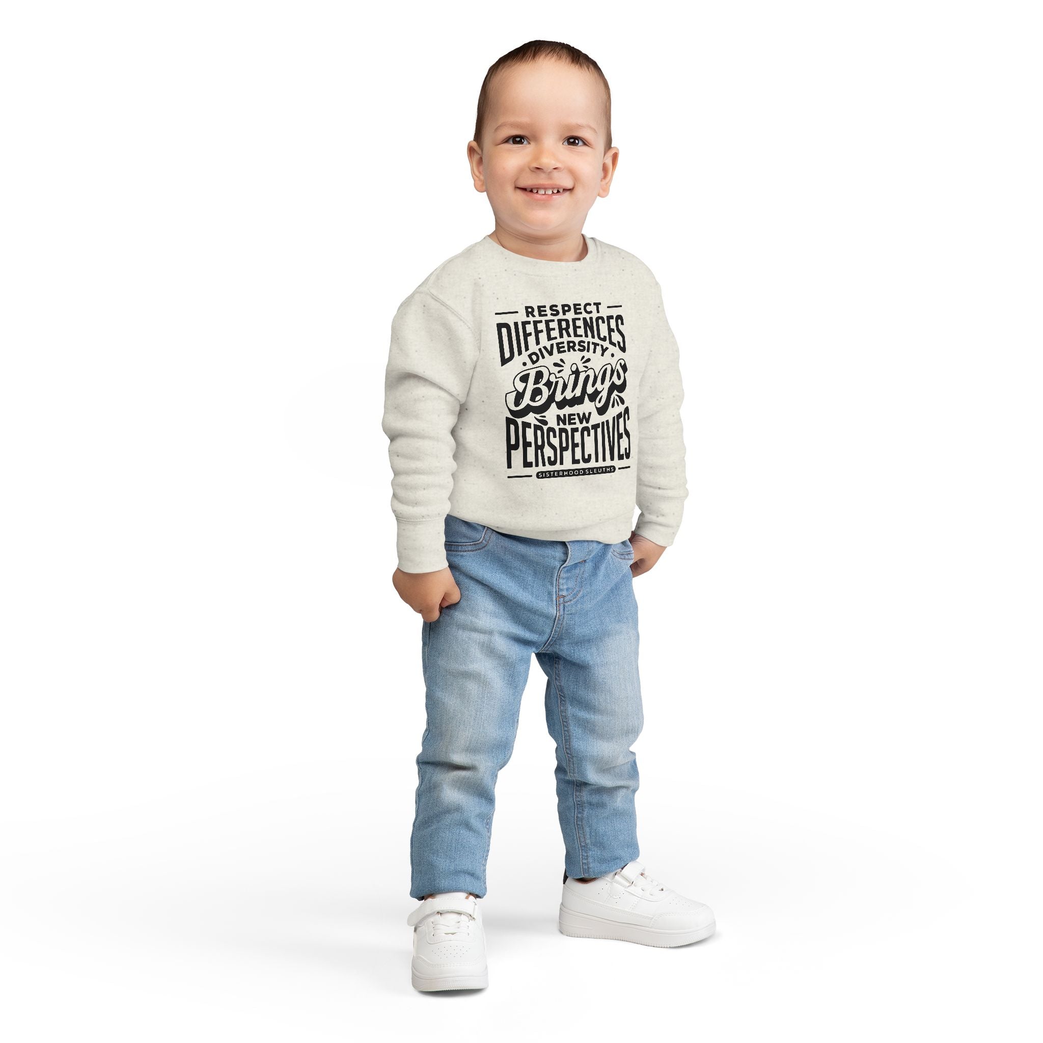 Toddler Sweatshirt - "Respect Differences, Diversity Brings New Perspectives" Inspirational Kids Pullover