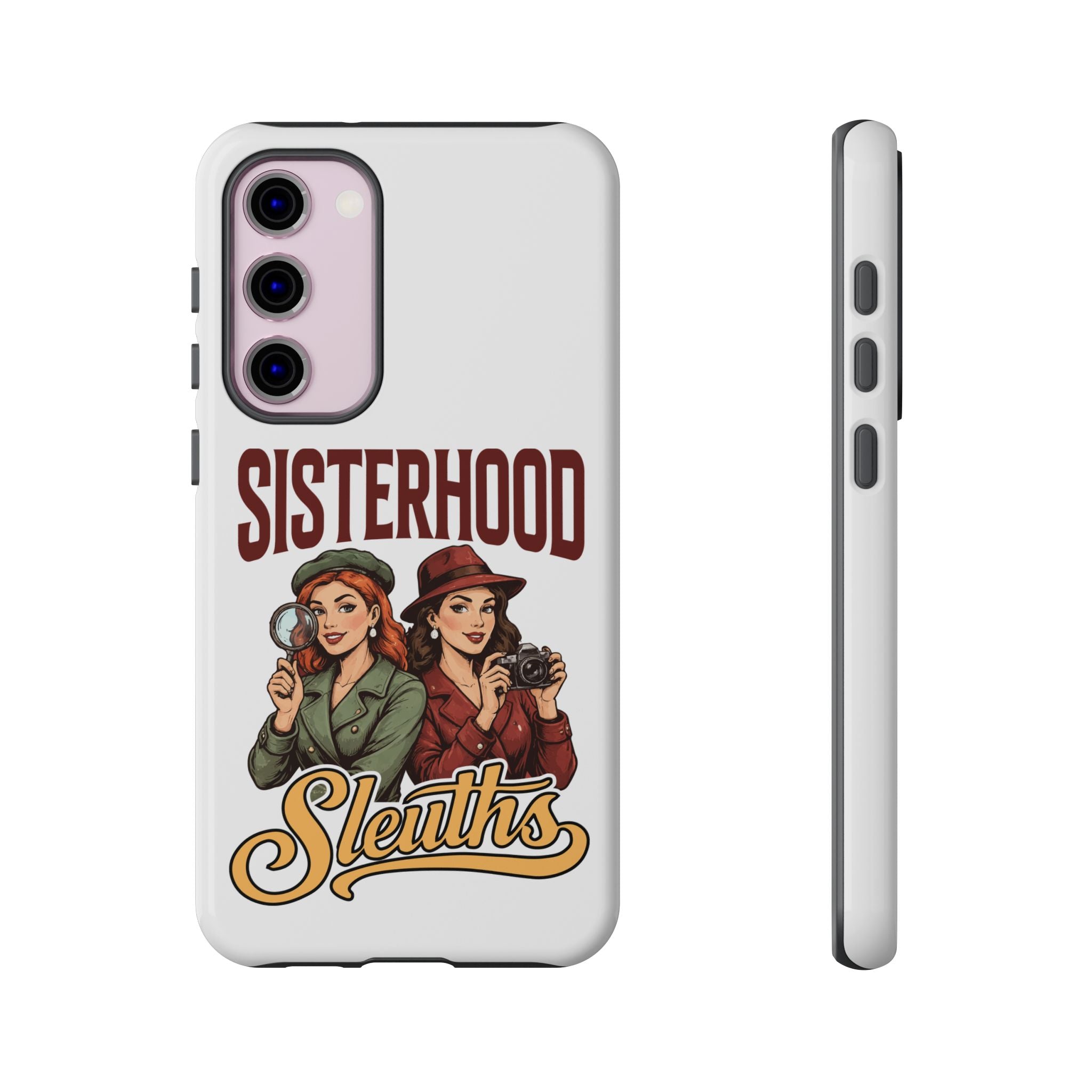 Sisterhood Sleuths Phone Case — Vintage Detective Duo Protective Cover