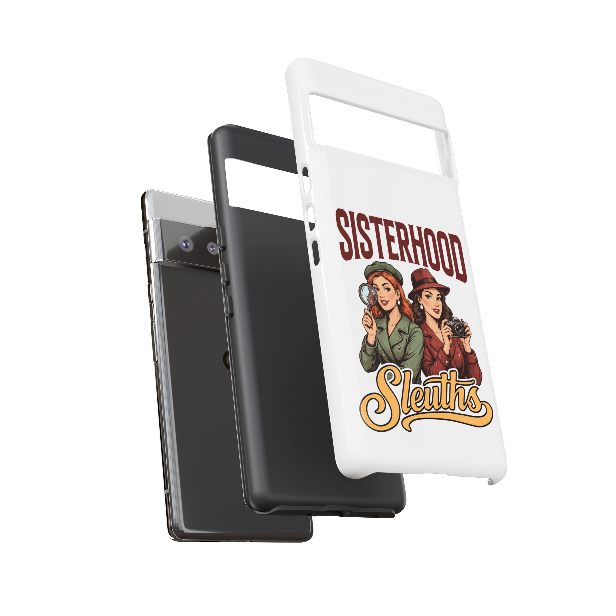 Sisterhood Sleuths Phone Case — Vintage Detective Duo Protective Cover