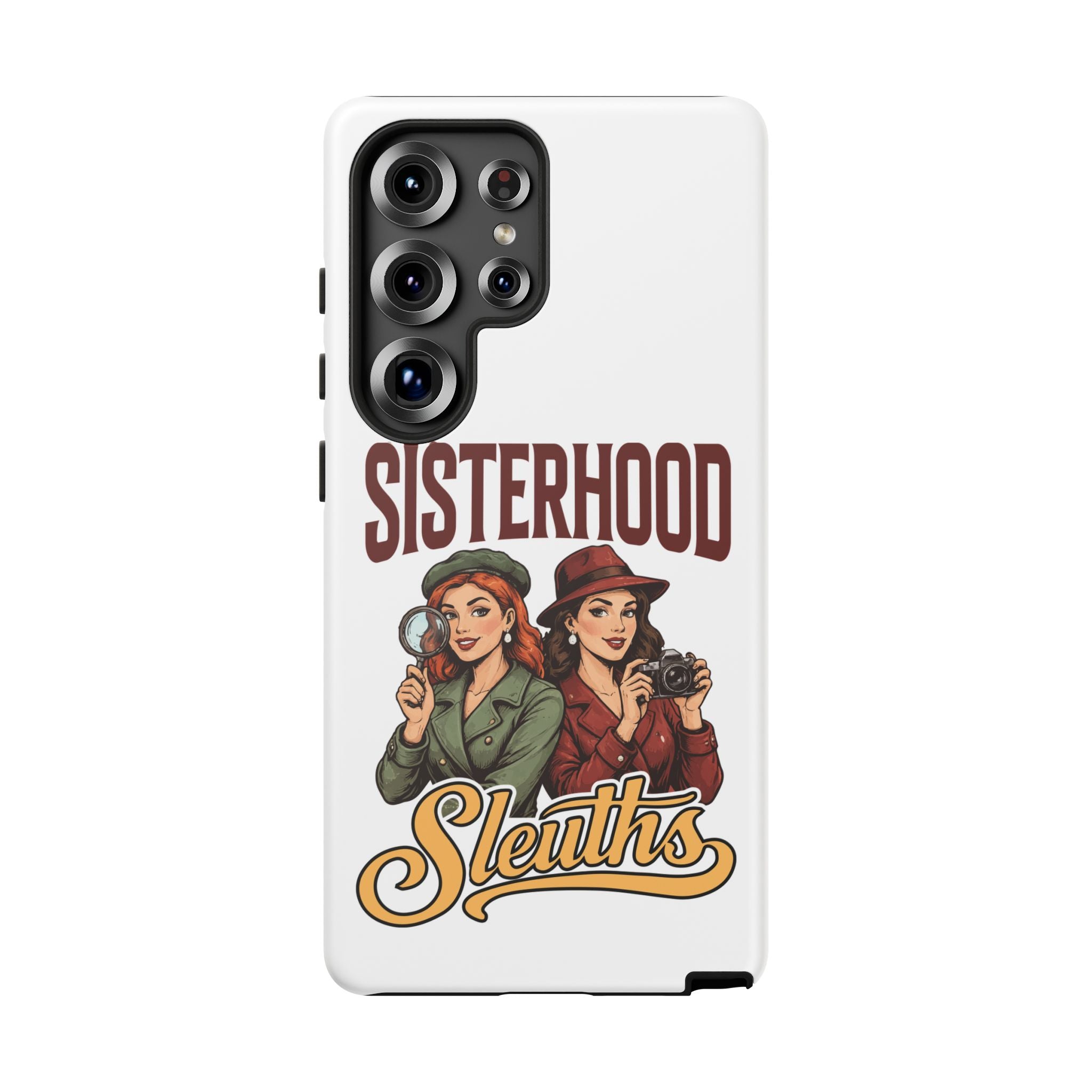 Sisterhood Sleuths Phone Case — Vintage Detective Duo Protective Cover