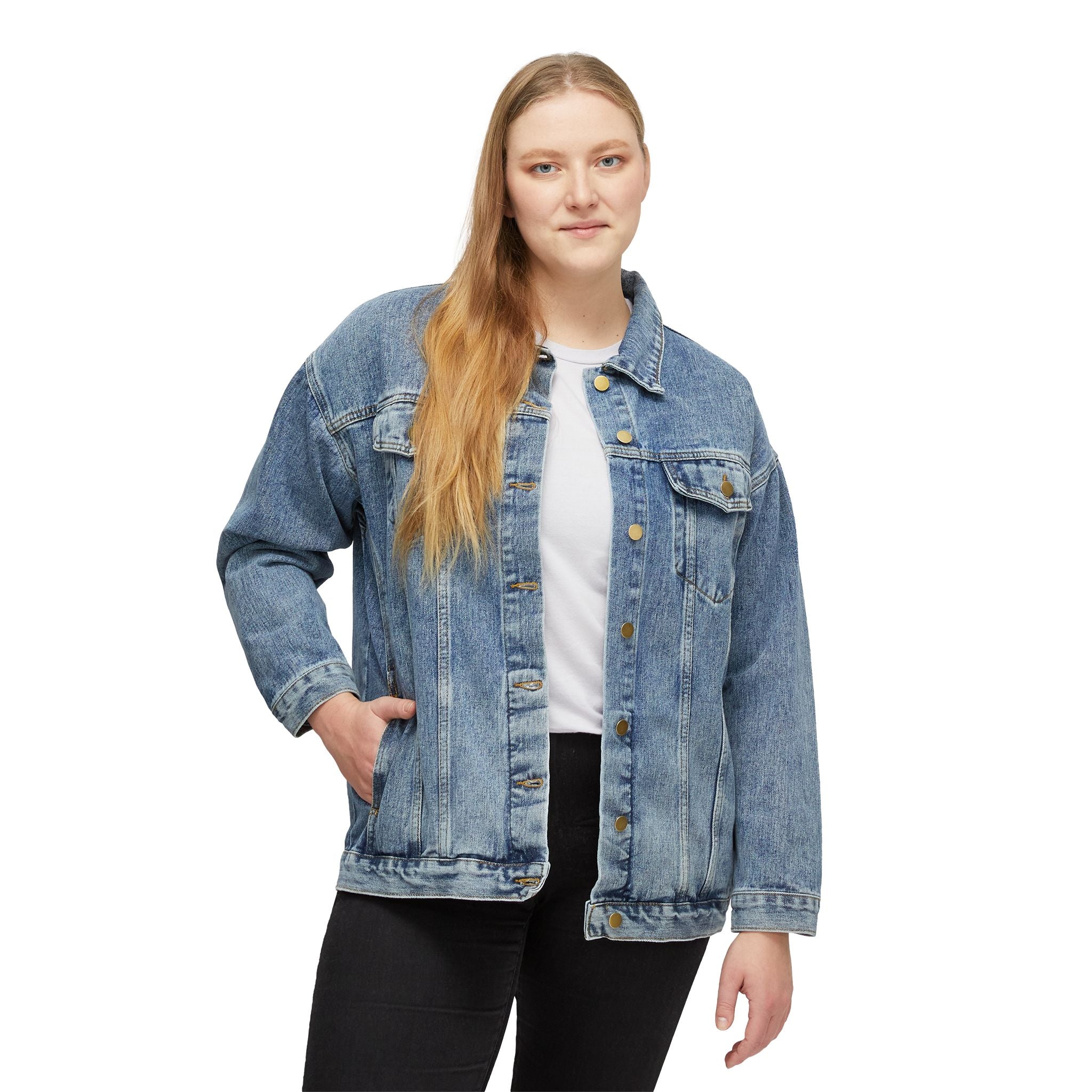 Women's Denim Jacket — "Sisterhood Sleuths" Community Ambassador Graphic Jacket