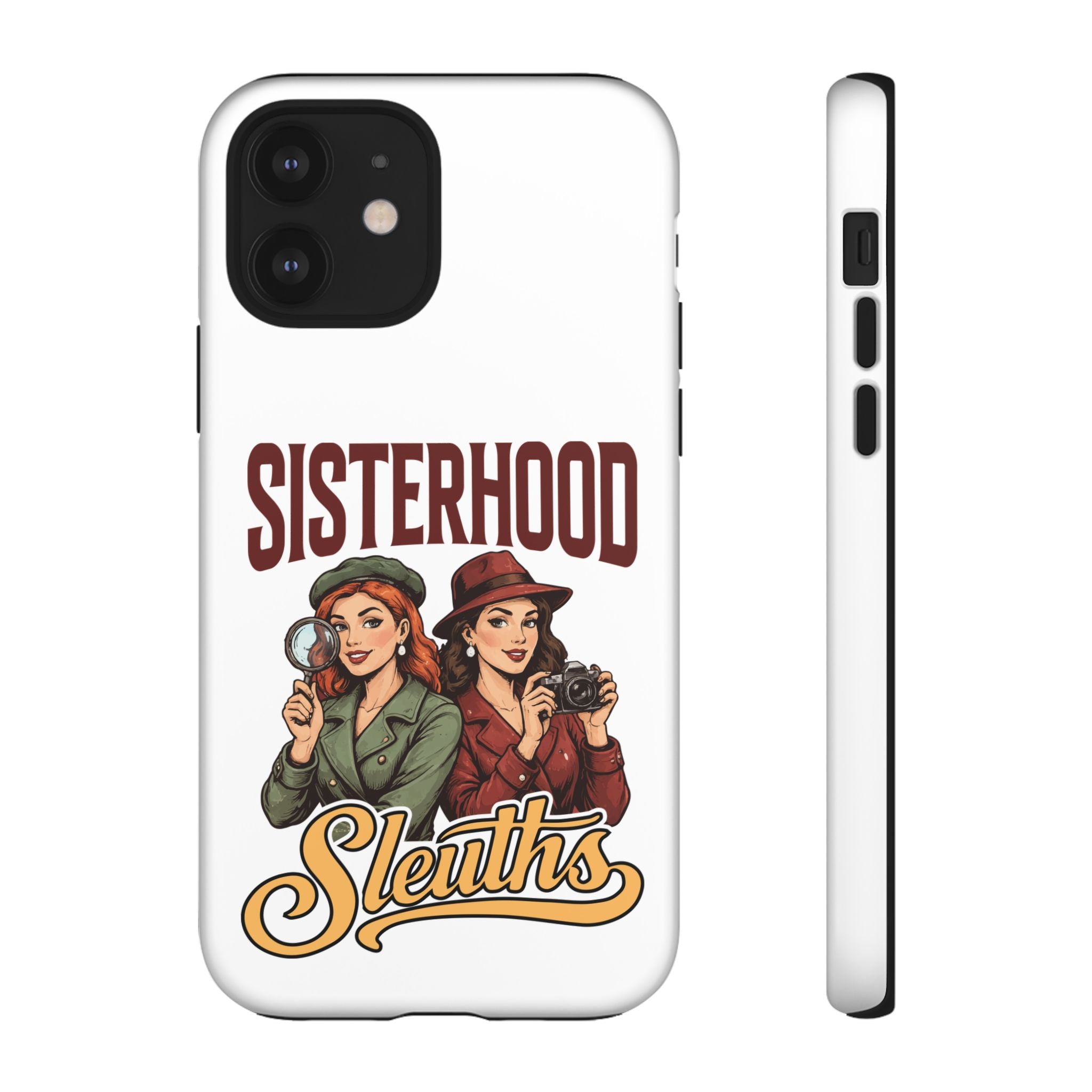 Sisterhood Sleuths Phone Case — Vintage Detective Duo Protective Cover