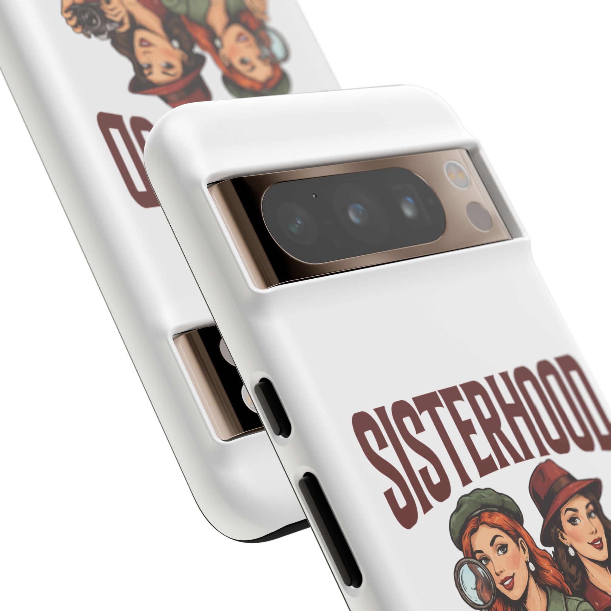 Sisterhood Sleuths Phone Case — Vintage Detective Duo Protective Cover
