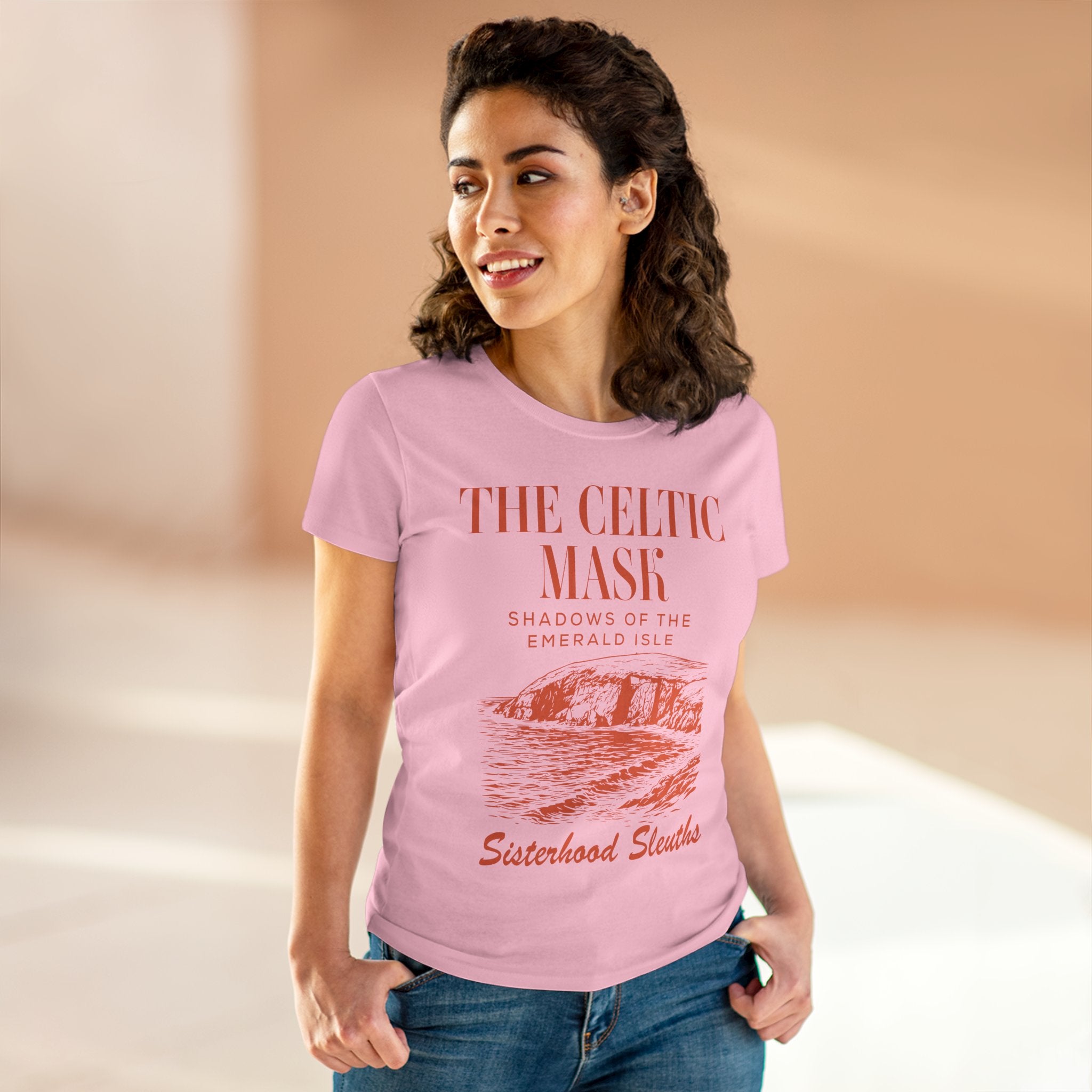 The Celtic Mask Tee — "Sisterhood Sleuths" Irish Mystery Graphic Shirt