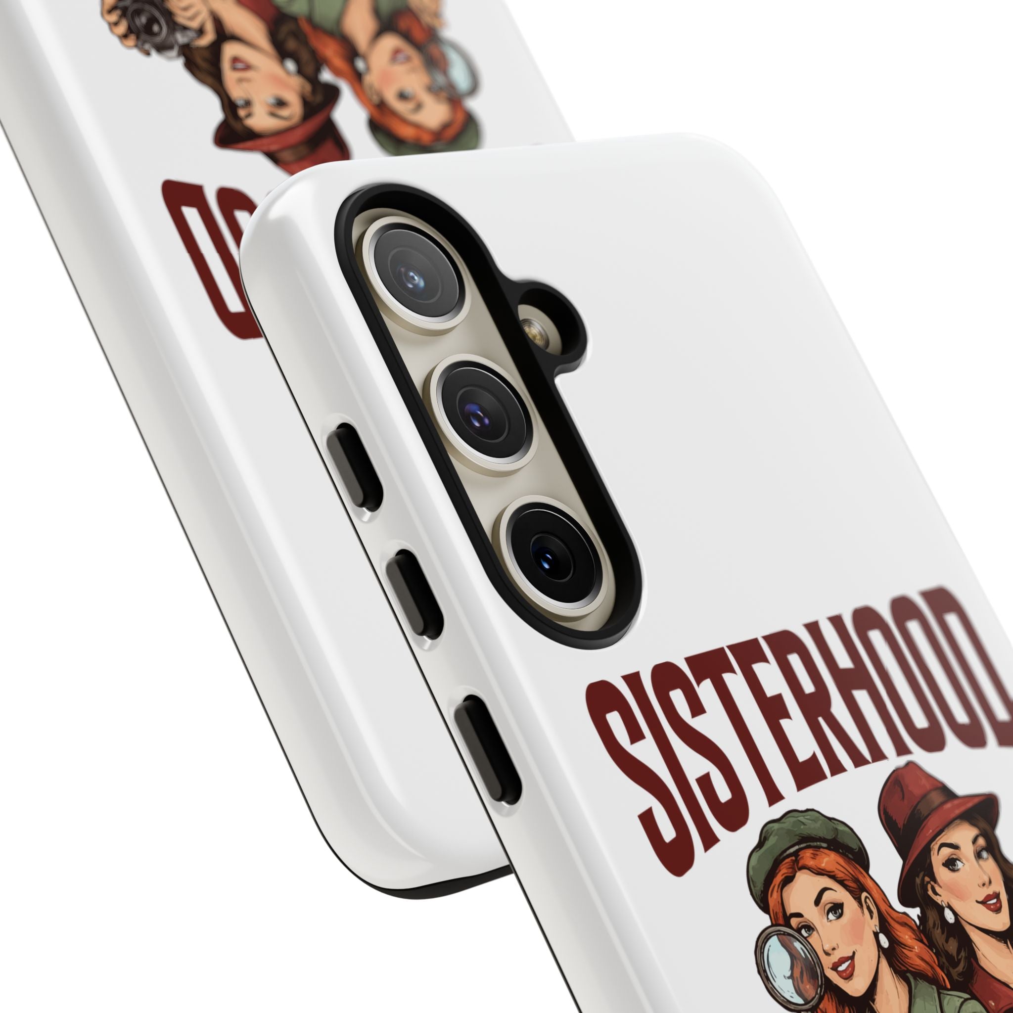 Sisterhood Sleuths Phone Case — Vintage Detective Duo Protective Cover