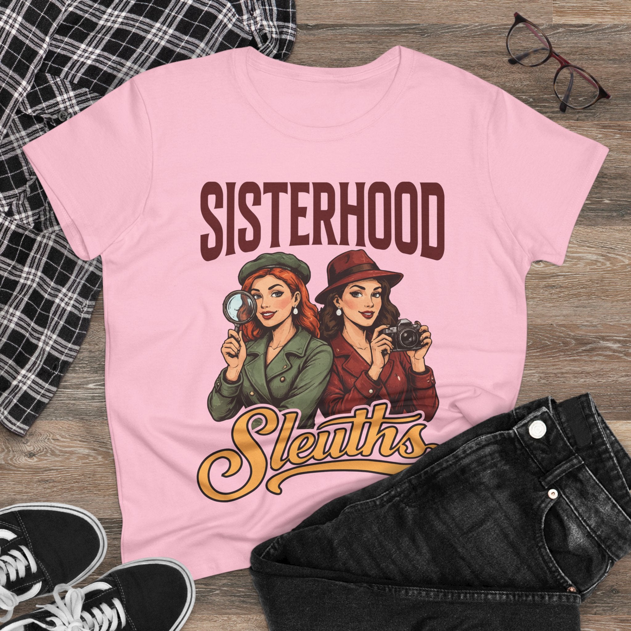 Sisterhood Sleuths Tee — Vintage Women Detectives Graphic T‑Shirt