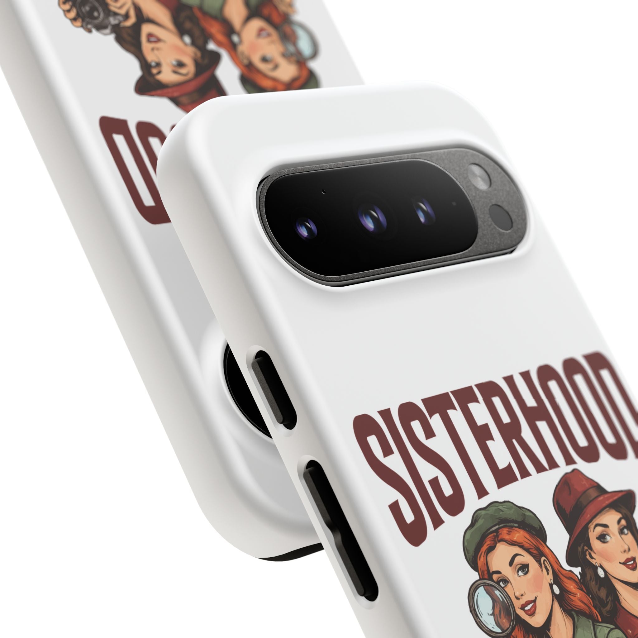Sisterhood Sleuths Phone Case — Vintage Detective Duo Protective Cover