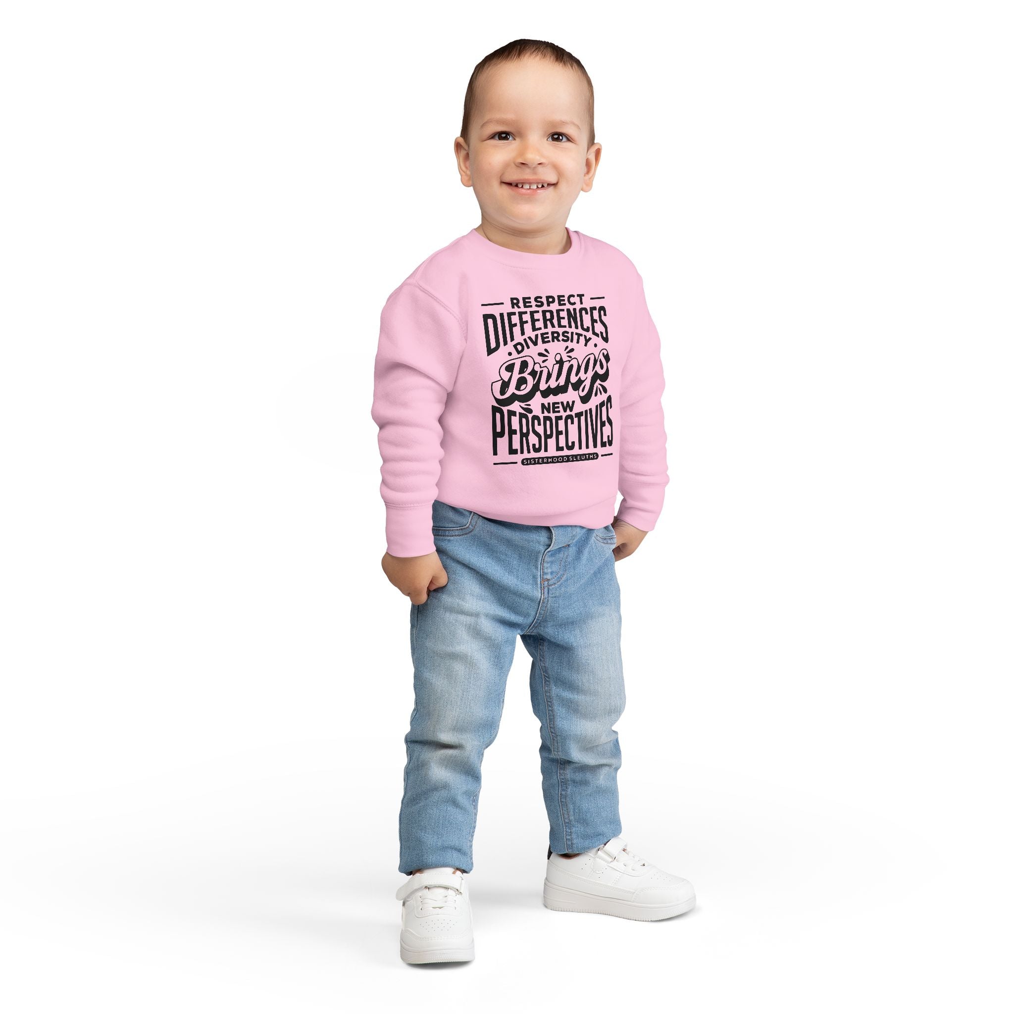 Toddler Sweatshirt - "Respect Differences, Diversity Brings New Perspectives" Inspirational Kids Pullover