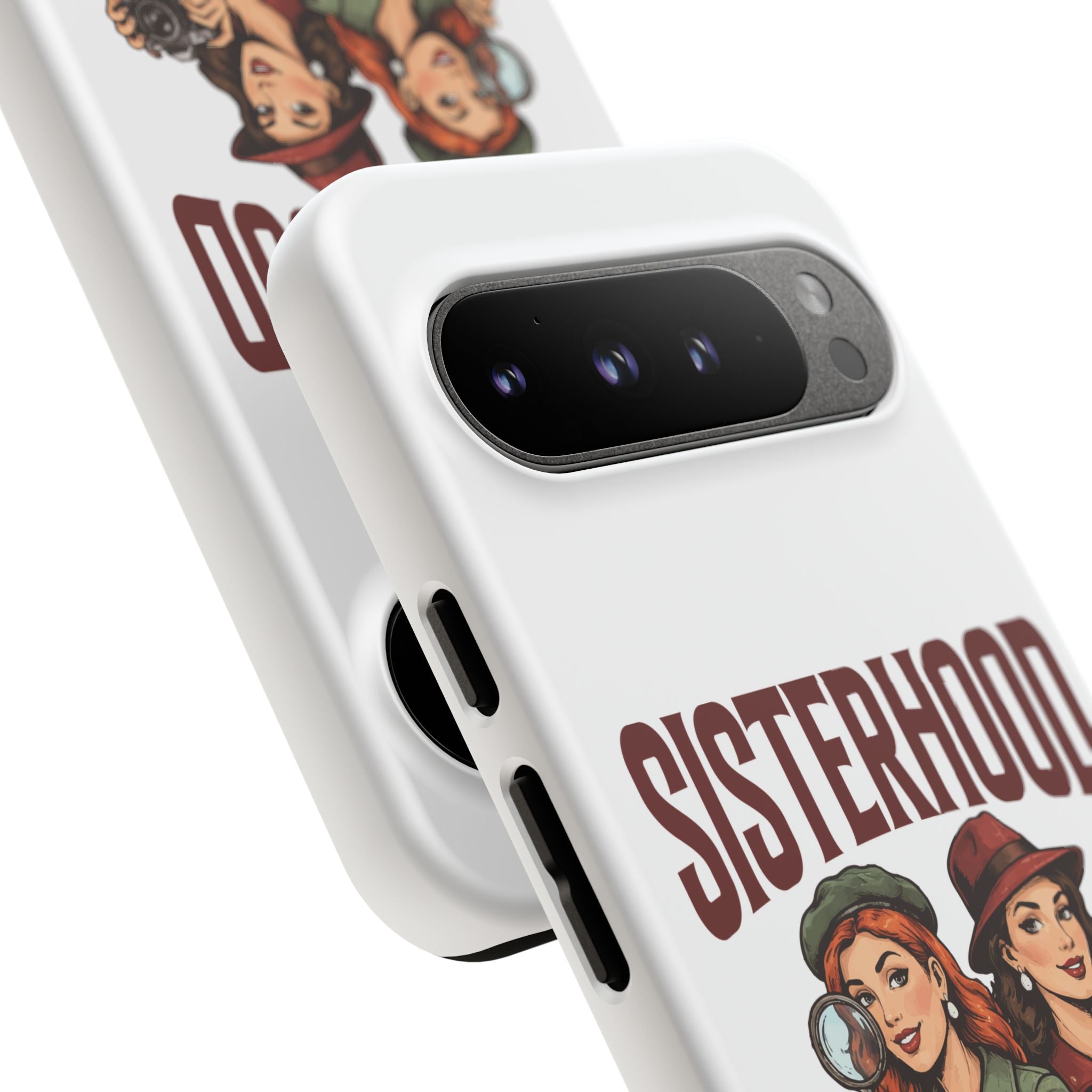 Sisterhood Sleuths Phone Case — Vintage Detective Duo Protective Cover