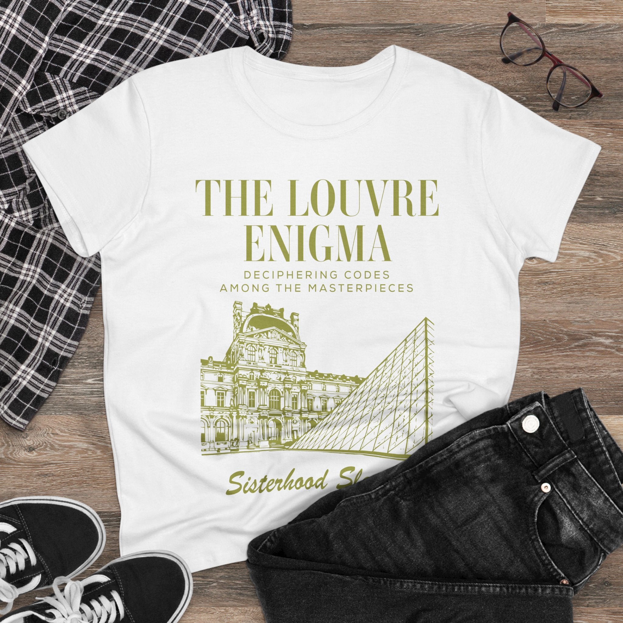 The Louvre Enigma Graphic Tee — Sisterhood Sleuths Museum Puzzle T‑Shirt