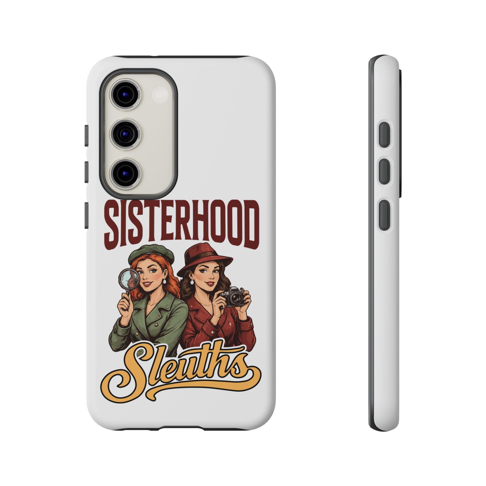 Sisterhood Sleuths Phone Case — Vintage Detective Duo Protective Cover
