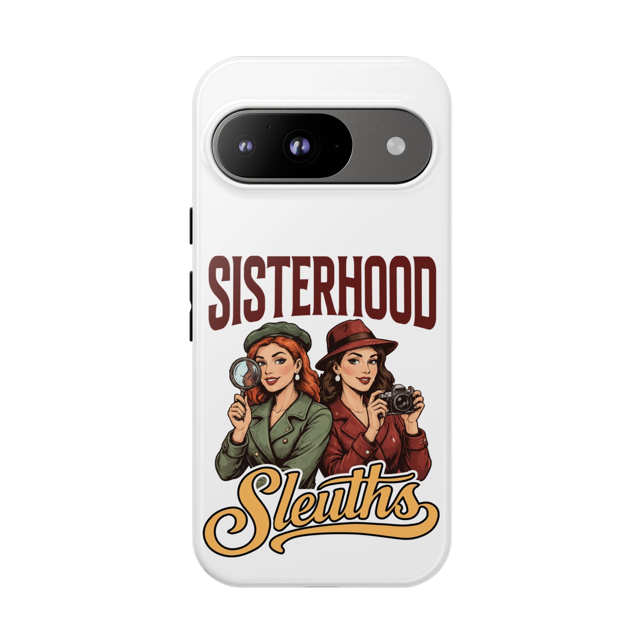 Sisterhood Sleuths Phone Case — Vintage Detective Duo Protective Cover