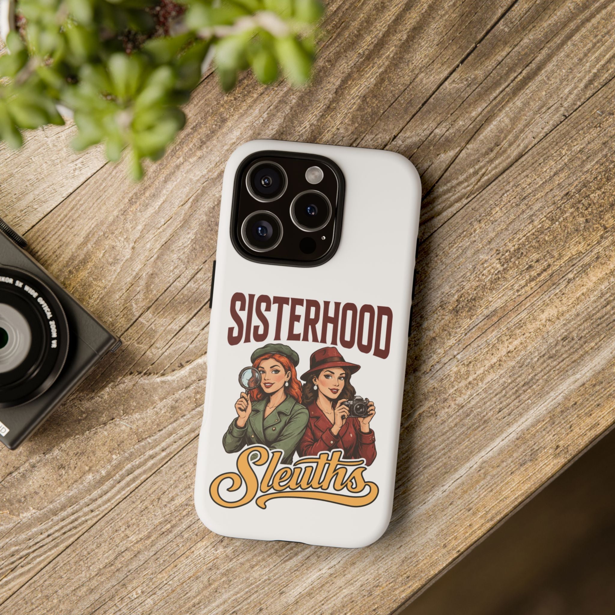 Sisterhood Sleuths Phone Case — Vintage Detective Duo Protective Cover