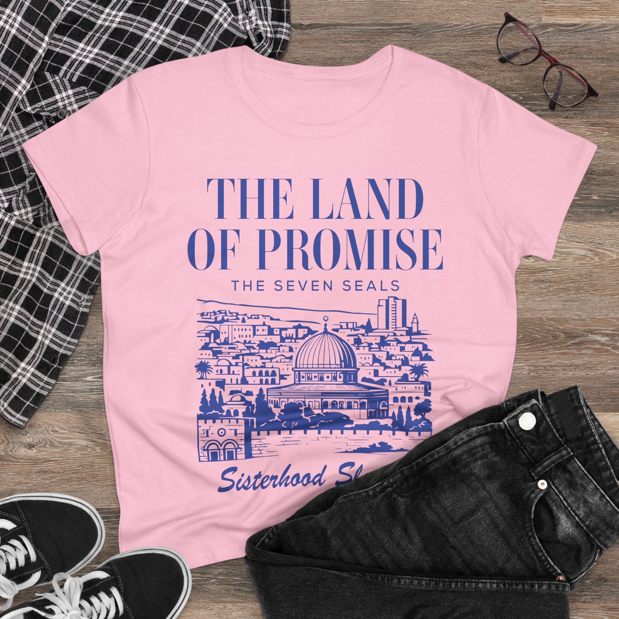 The Land of Promise Tee — "The Seven Seals" Sisterhood Sleuths Graphic Shirt