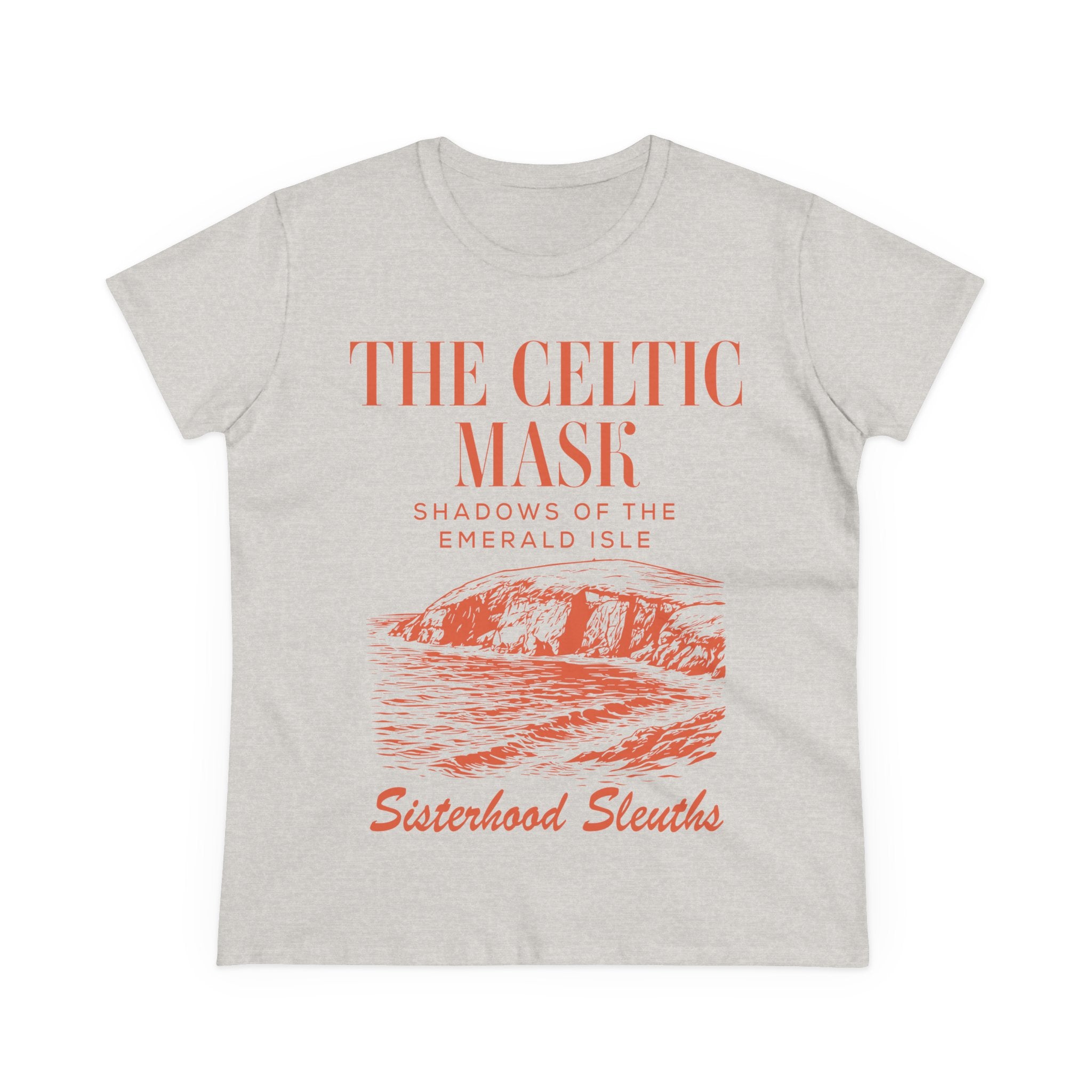 The Celtic Mask Tee — "Sisterhood Sleuths" Irish Mystery Graphic Shirt