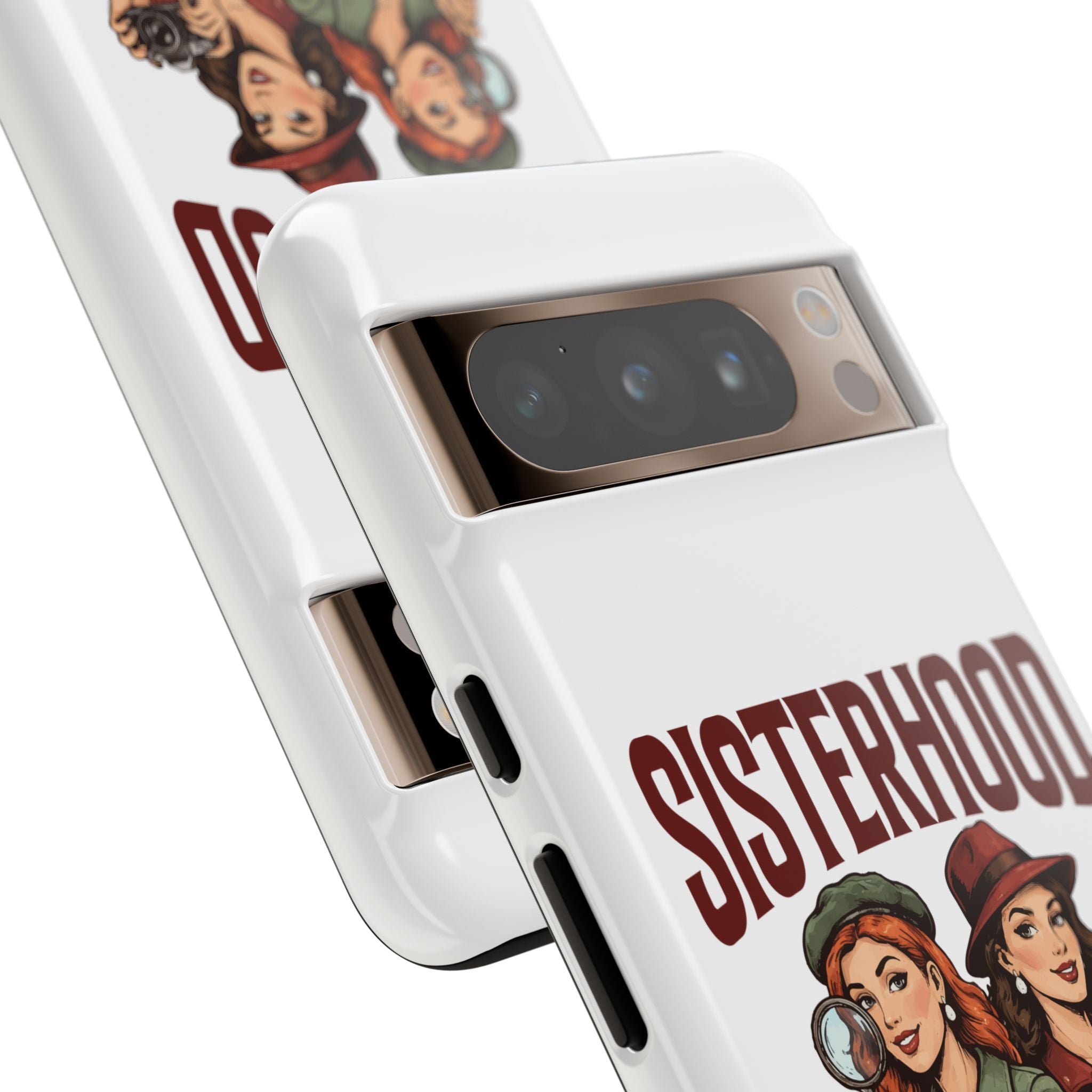 Sisterhood Sleuths Phone Case — Vintage Detective Duo Protective Cover