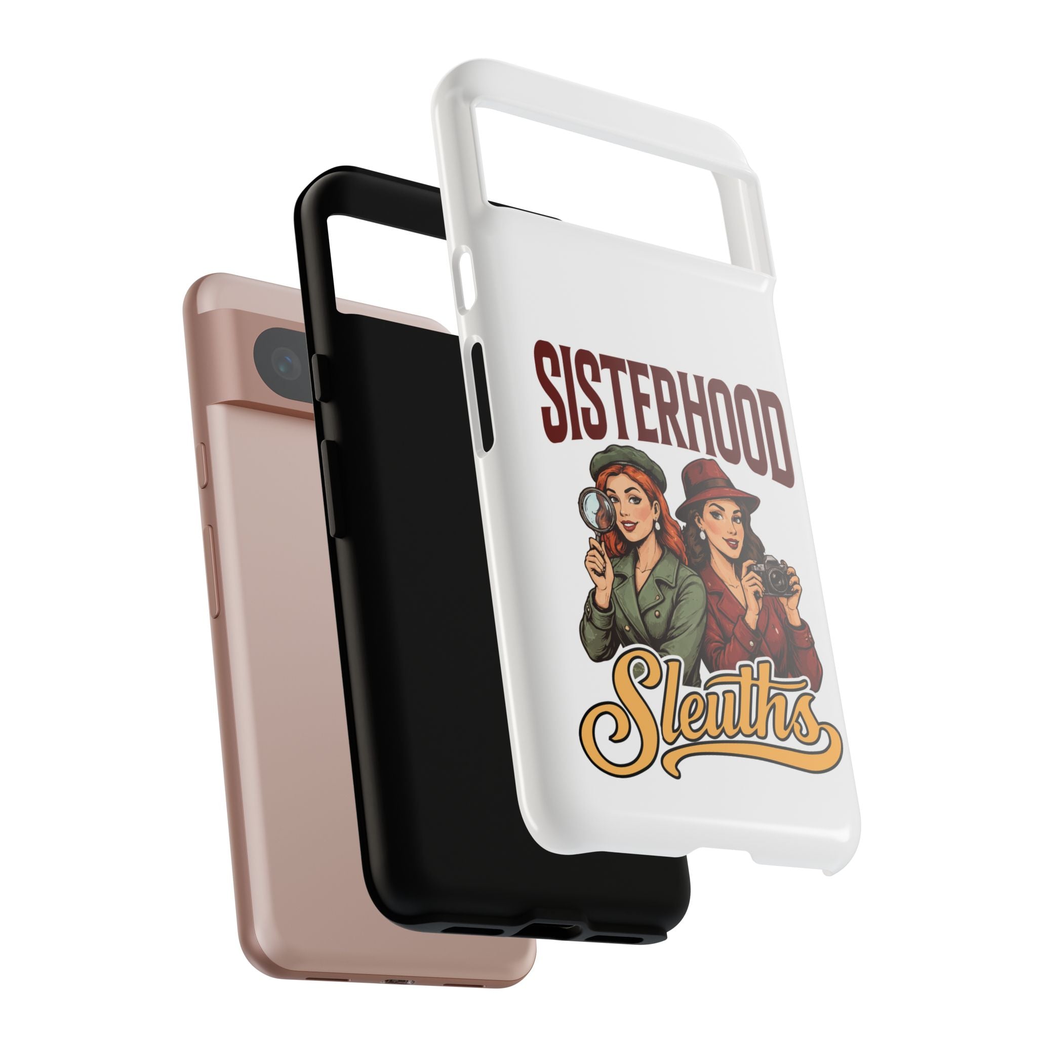 Sisterhood Sleuths Phone Case — Vintage Detective Duo Protective Cover