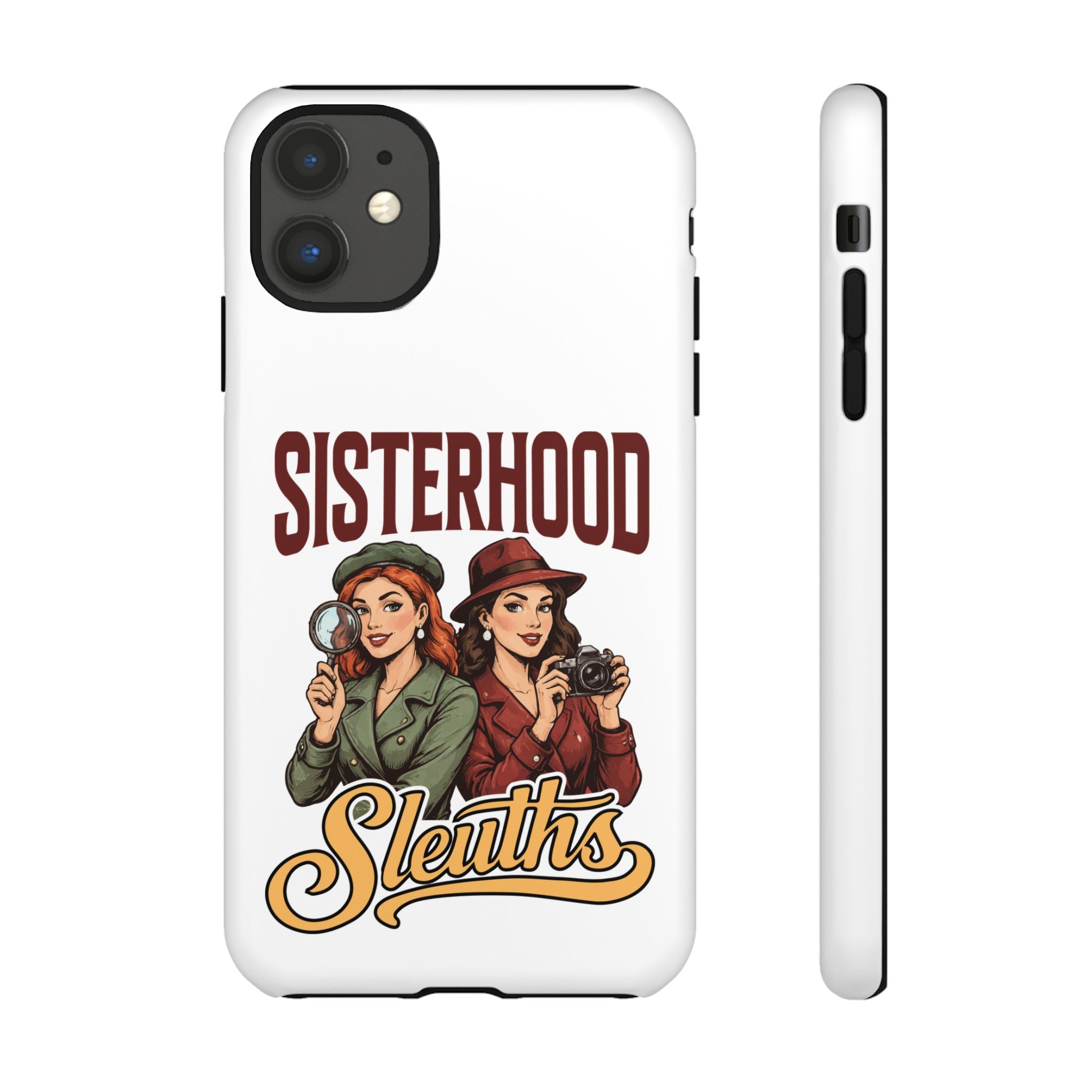 Sisterhood Sleuths Phone Case — Vintage Detective Duo Protective Cover