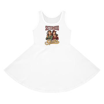 Girls' Sundress — 'Sisterhood Strong' Vintage Rosie Riveter Graphic