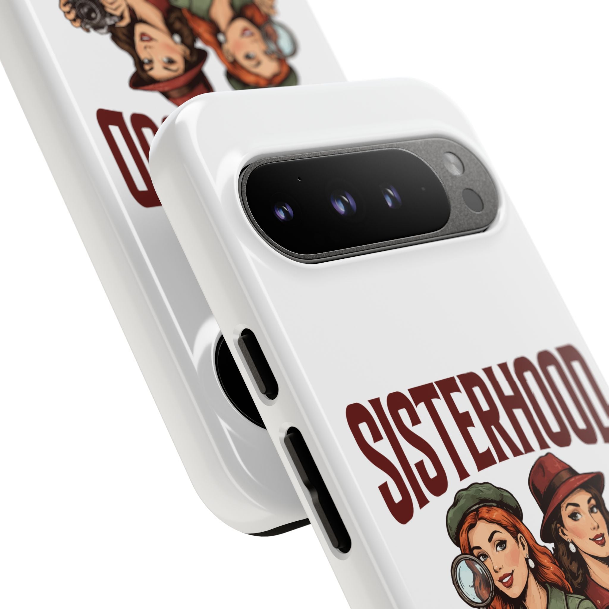 Sisterhood Sleuths Phone Case — Vintage Detective Duo Protective Cover