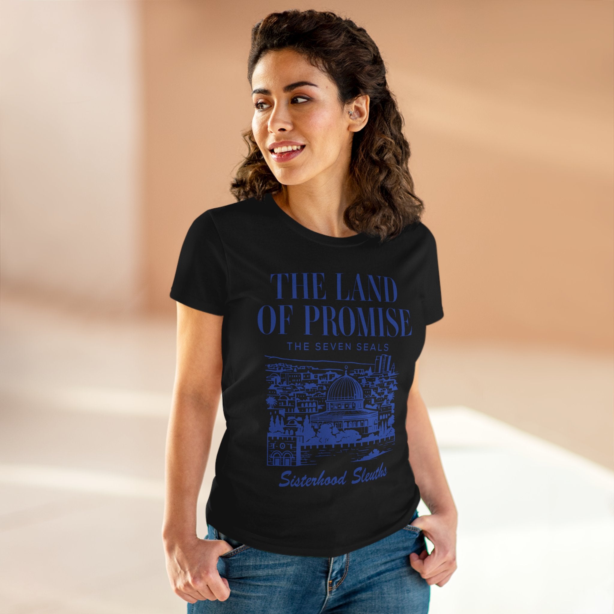 The Land of Promise Tee — "The Seven Seals" Sisterhood Sleuths Graphic Shirt