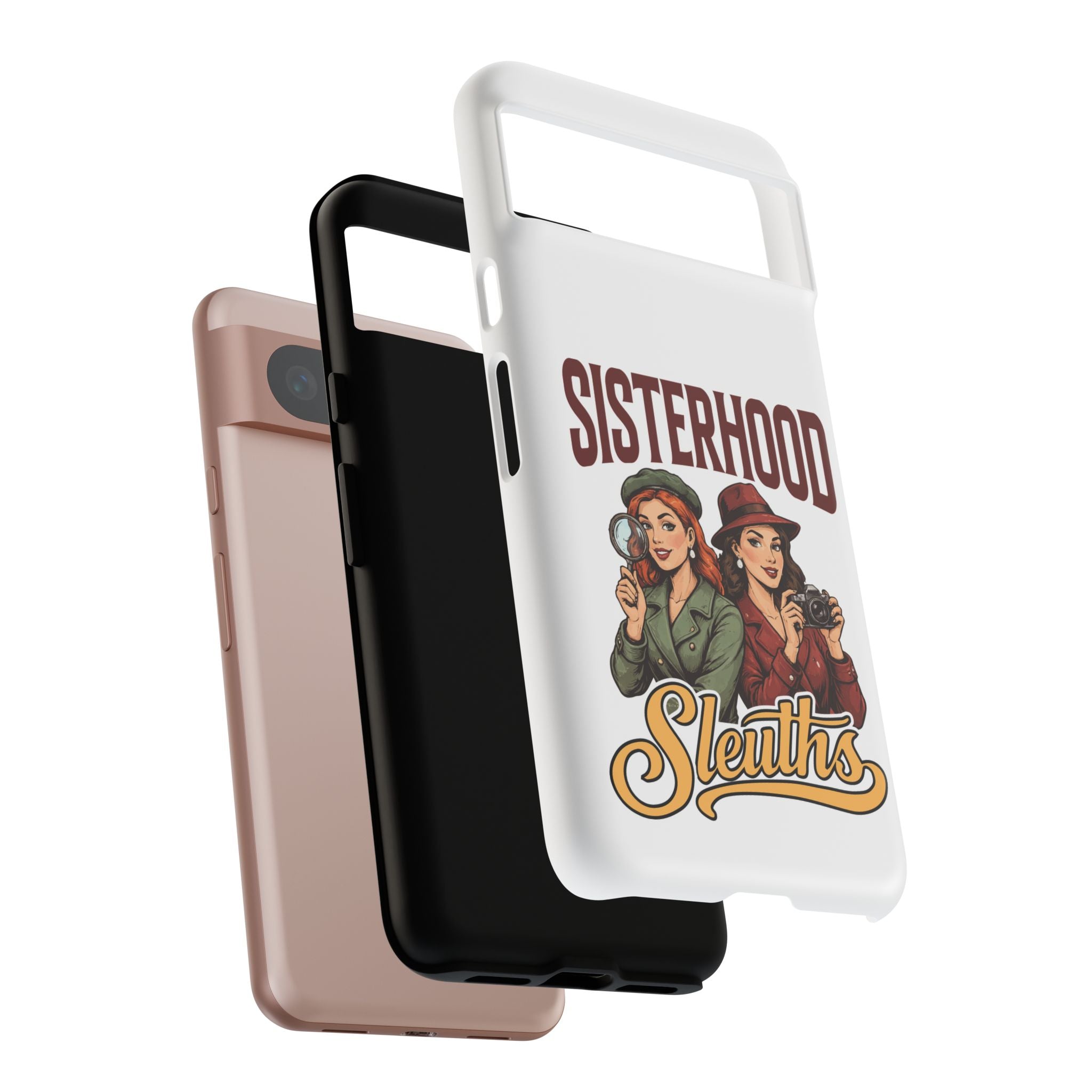 Sisterhood Sleuths Phone Case — Vintage Detective Duo Protective Cover
