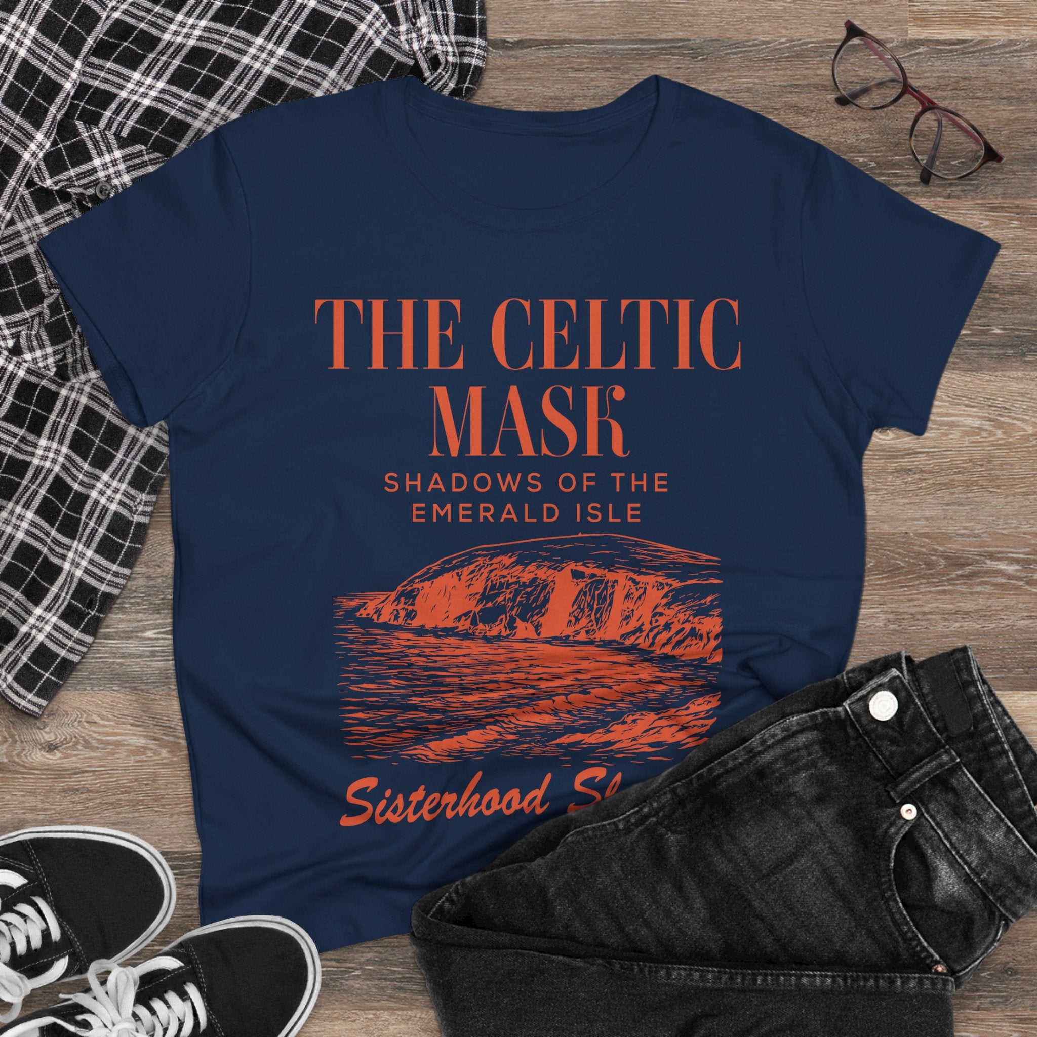 The Celtic Mask Tee — "Sisterhood Sleuths" Irish Mystery Graphic Shirt