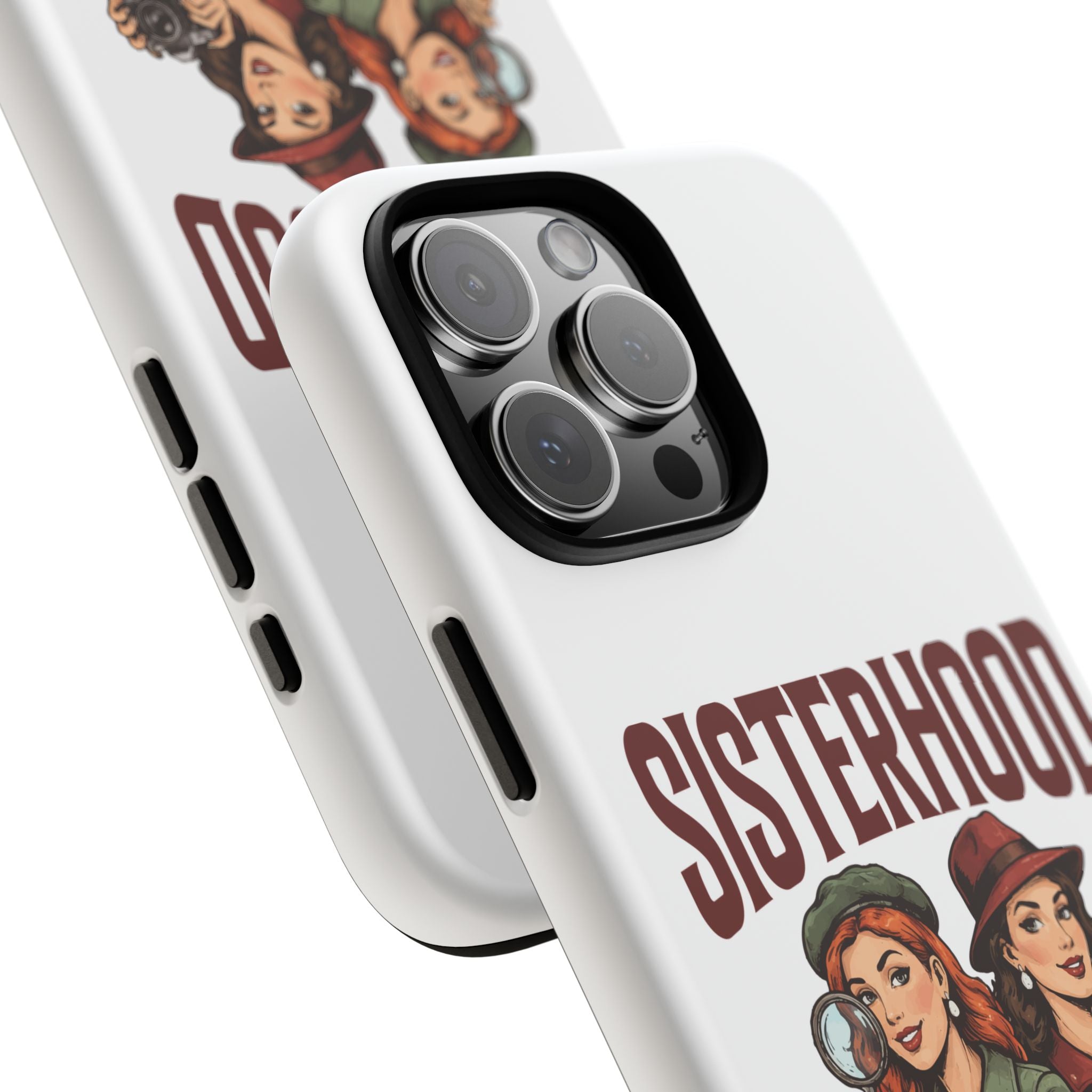 Sisterhood Sleuths Phone Case — Vintage Detective Duo Protective Cover