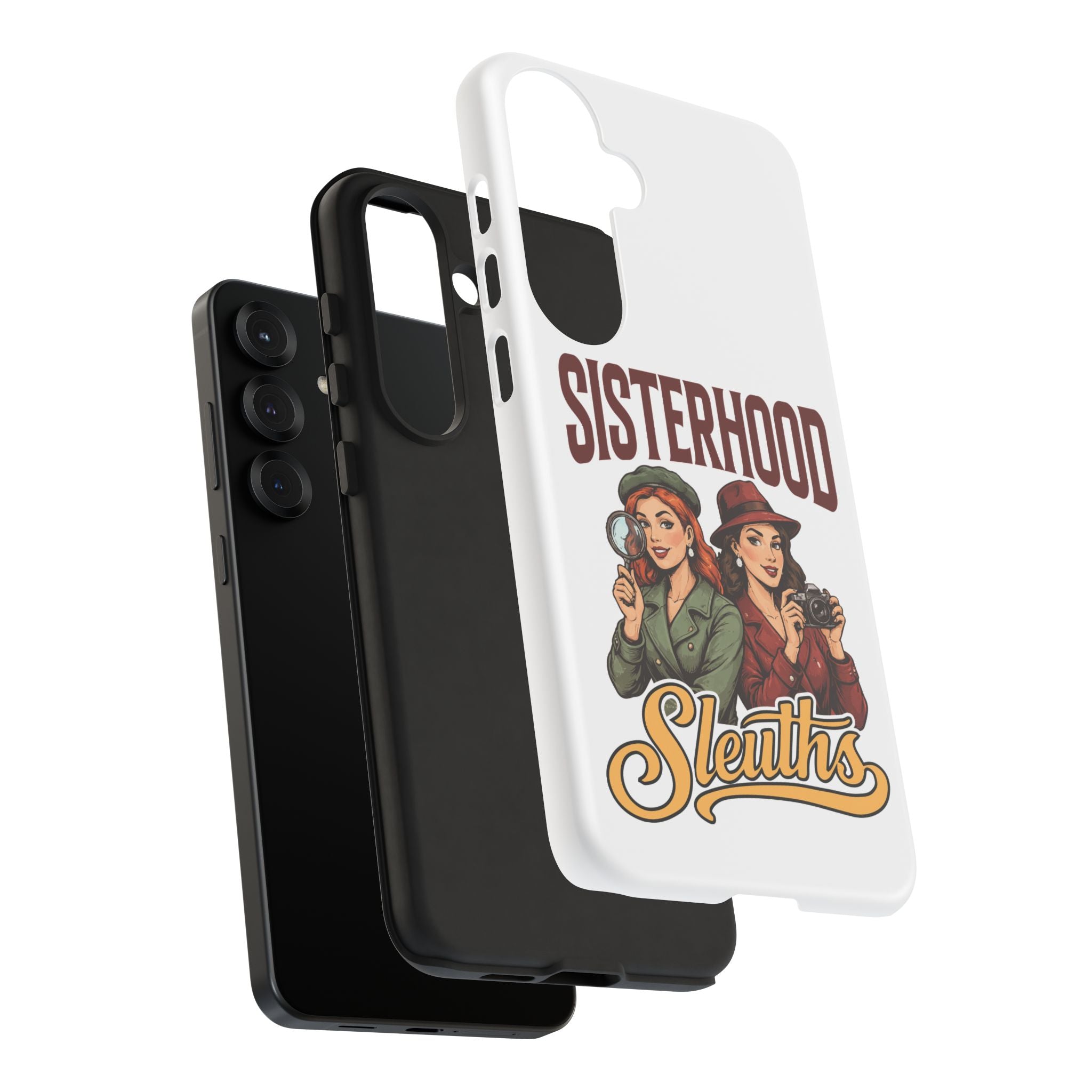 Sisterhood Sleuths Phone Case — Vintage Detective Duo Protective Cover