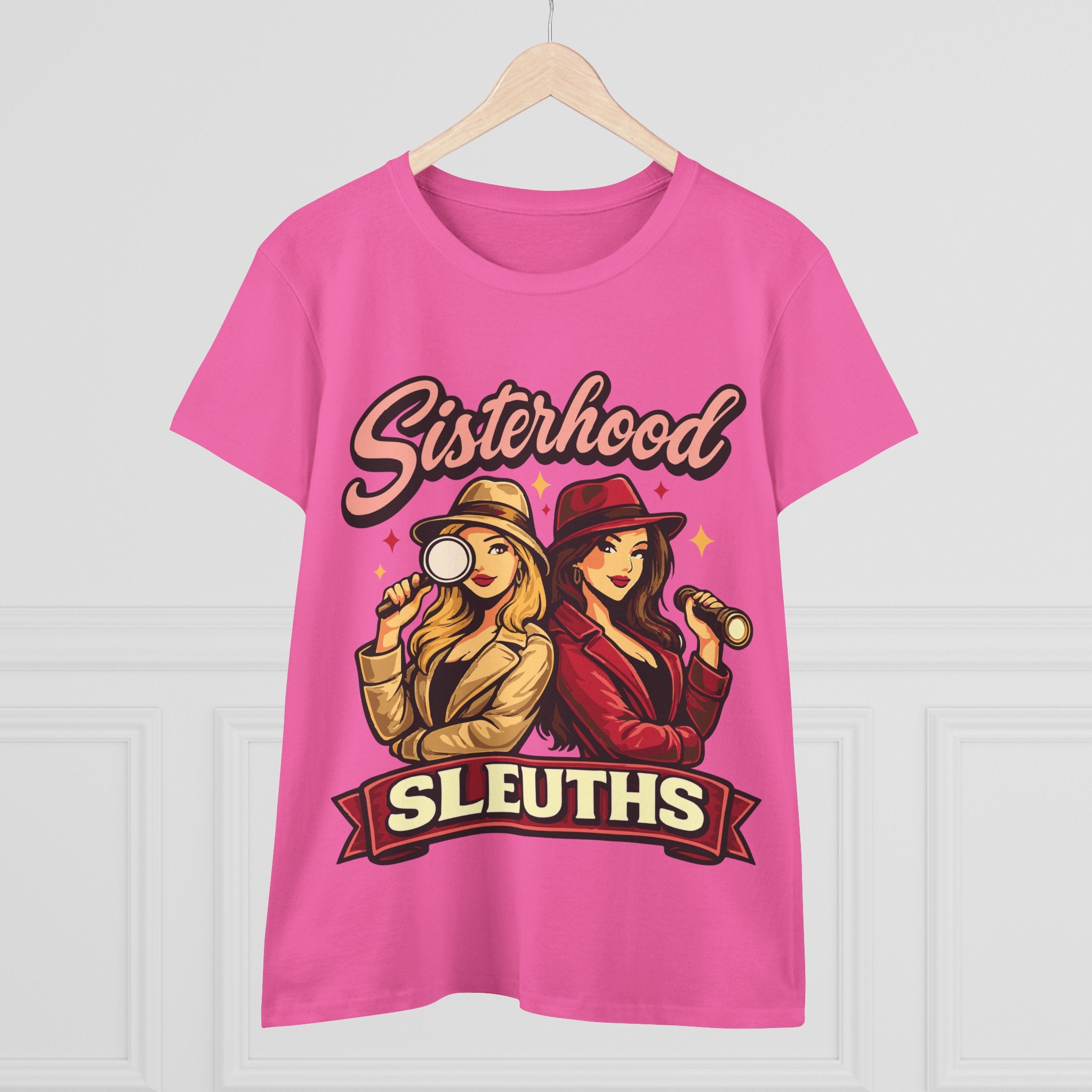 Sisterhood Sleuths Women's Tee — Retro Detective Graphic Shirt