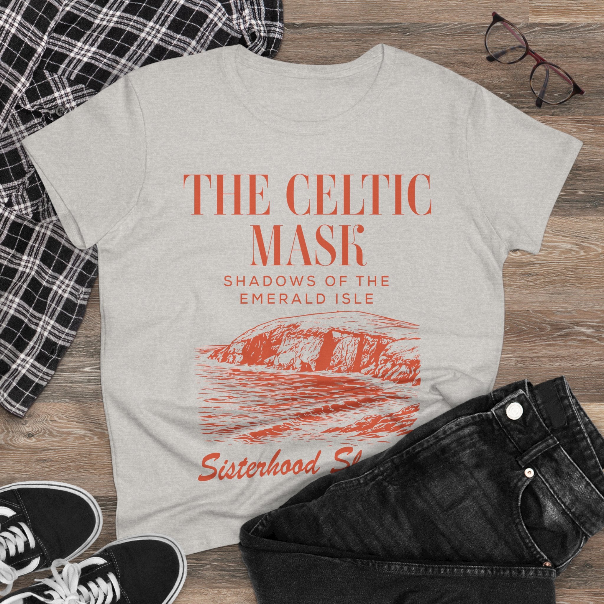 The Celtic Mask Tee — "Sisterhood Sleuths" Irish Mystery Graphic Shirt