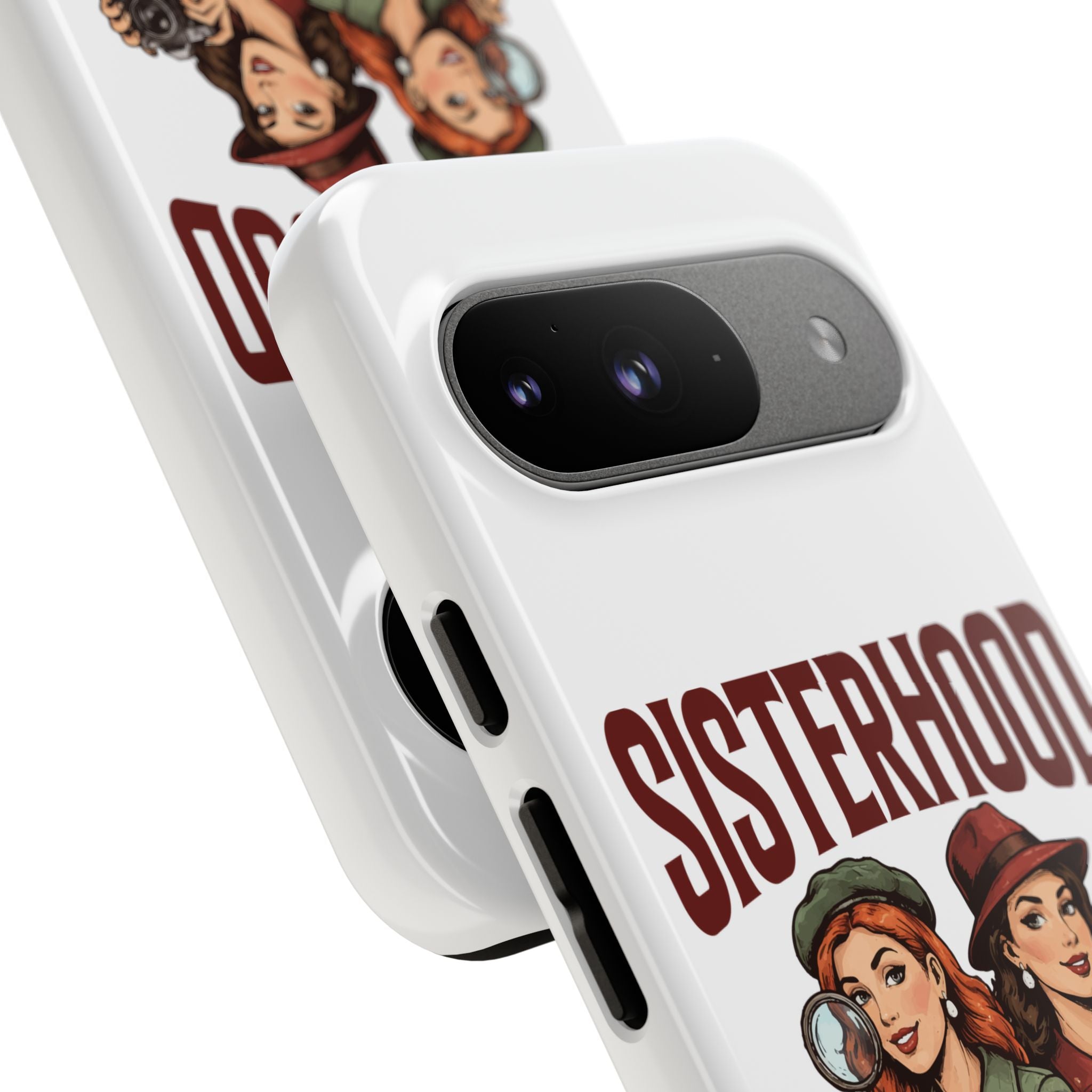 Sisterhood Sleuths Phone Case — Vintage Detective Duo Protective Cover