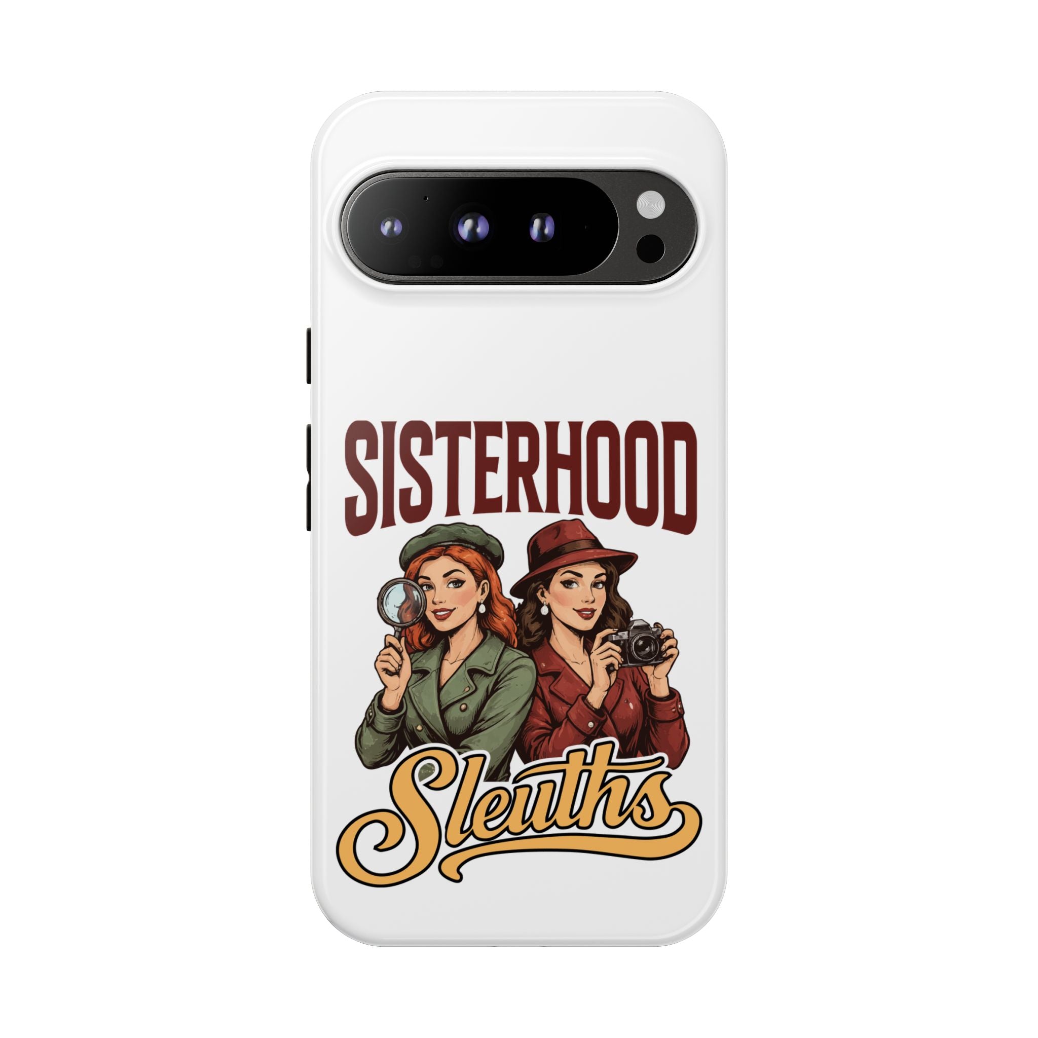 Sisterhood Sleuths Phone Case — Vintage Detective Duo Protective Cover