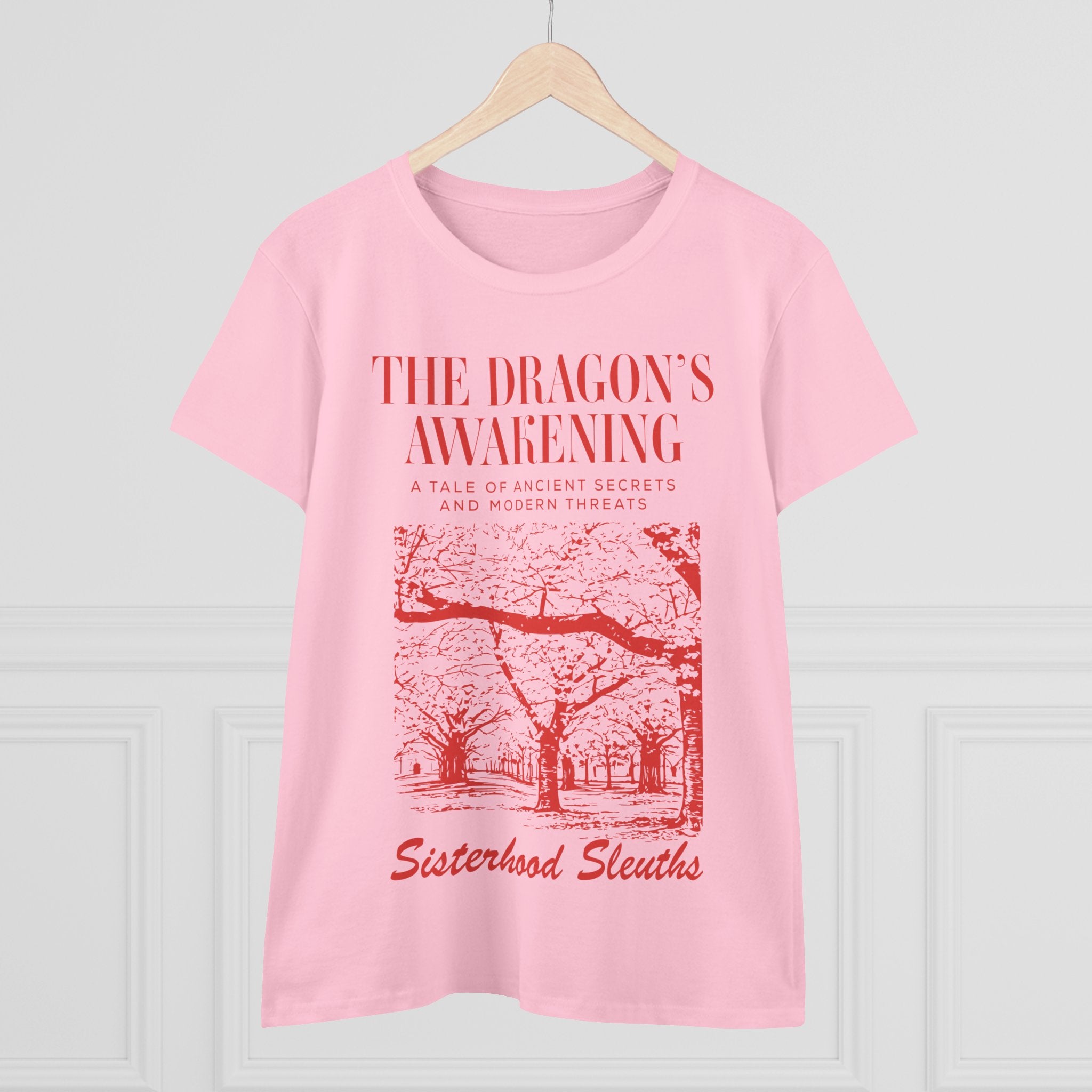 The Dragon’s Awakening Sisterhood Sleuths Tee — Vintage Mystery Book Cover Graphic Shirt