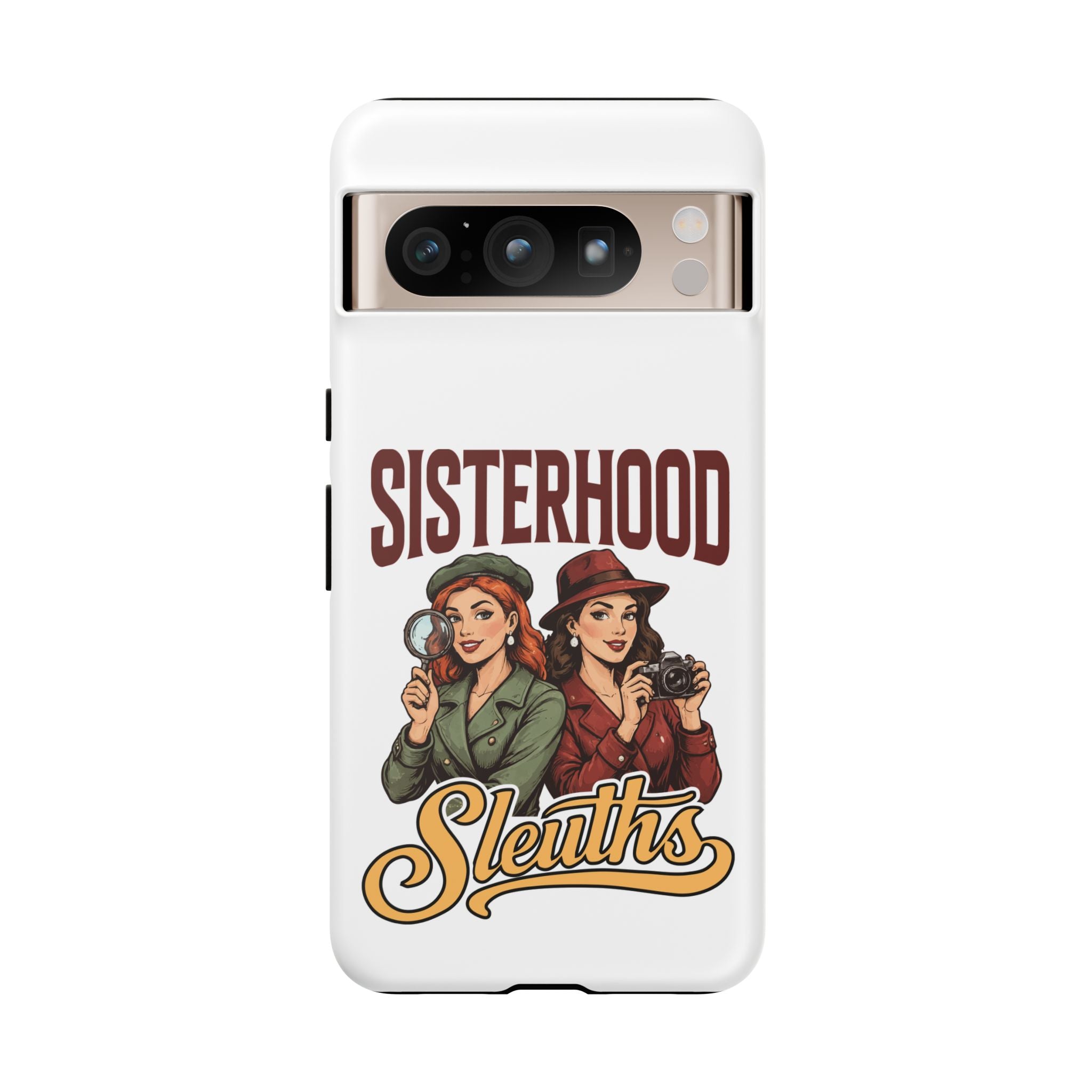 Sisterhood Sleuths Phone Case — Vintage Detective Duo Protective Cover