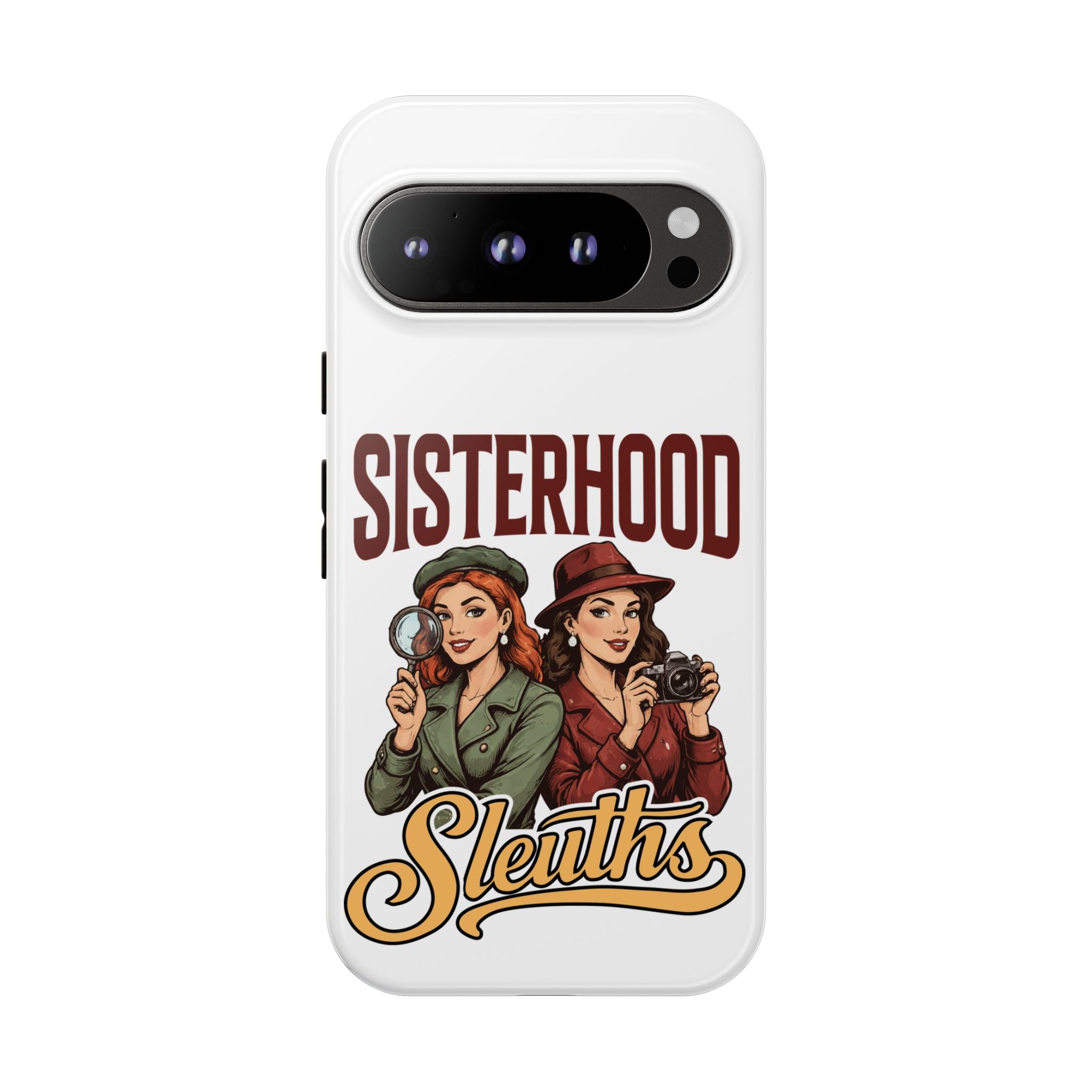 Sisterhood Sleuths Phone Case — Vintage Detective Duo Protective Cover