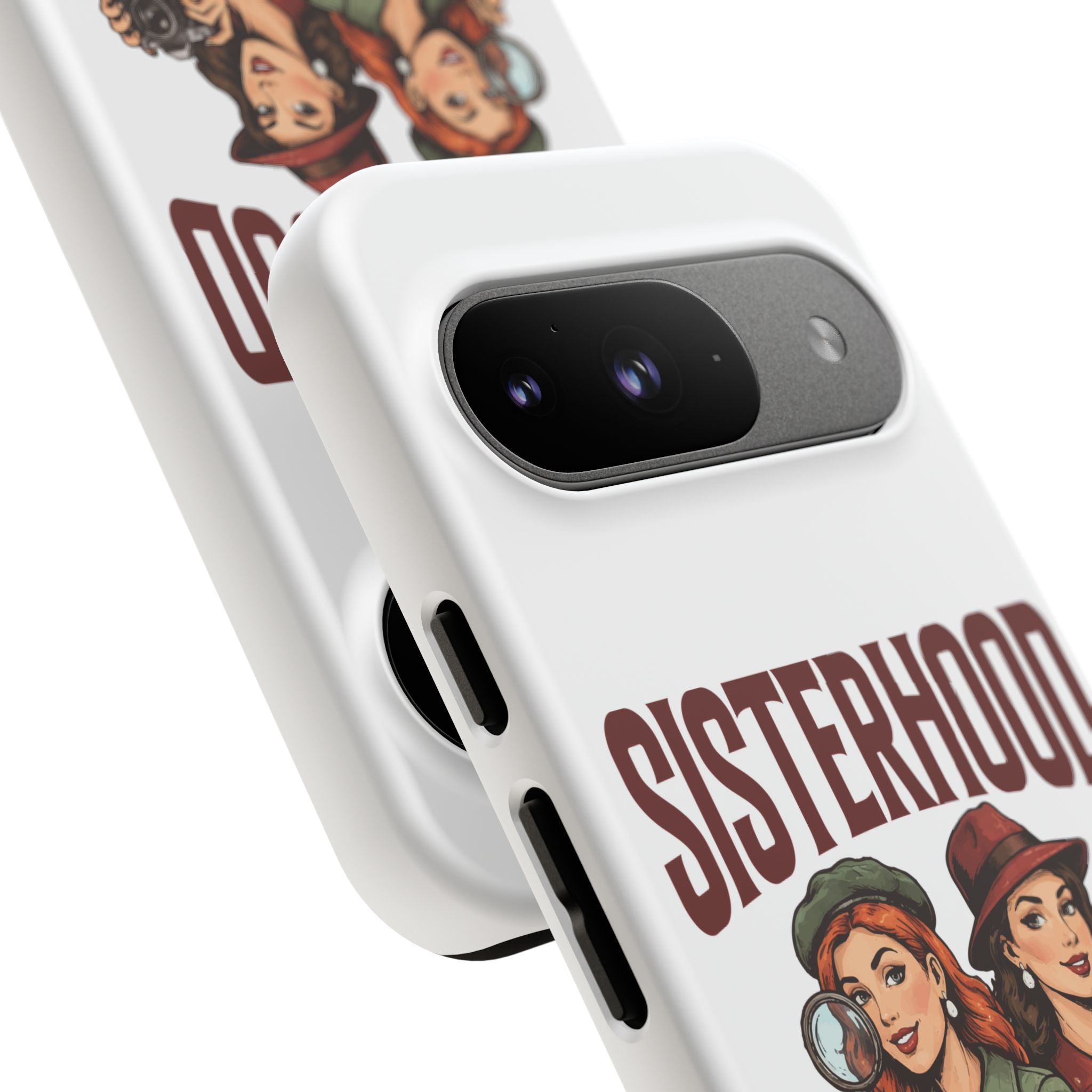 Sisterhood Sleuths Phone Case — Vintage Detective Duo Protective Cover