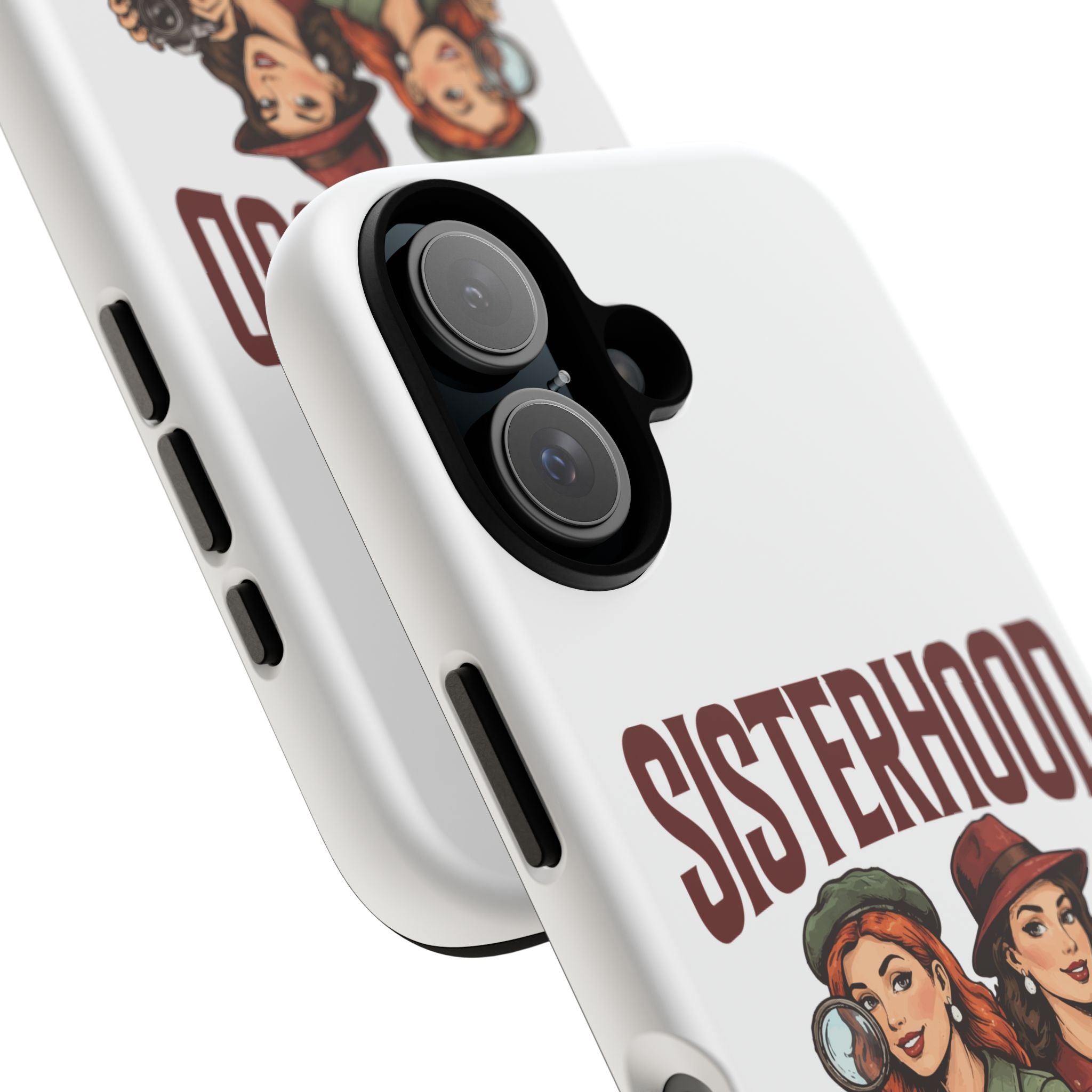 Sisterhood Sleuths Phone Case — Vintage Detective Duo Protective Cover