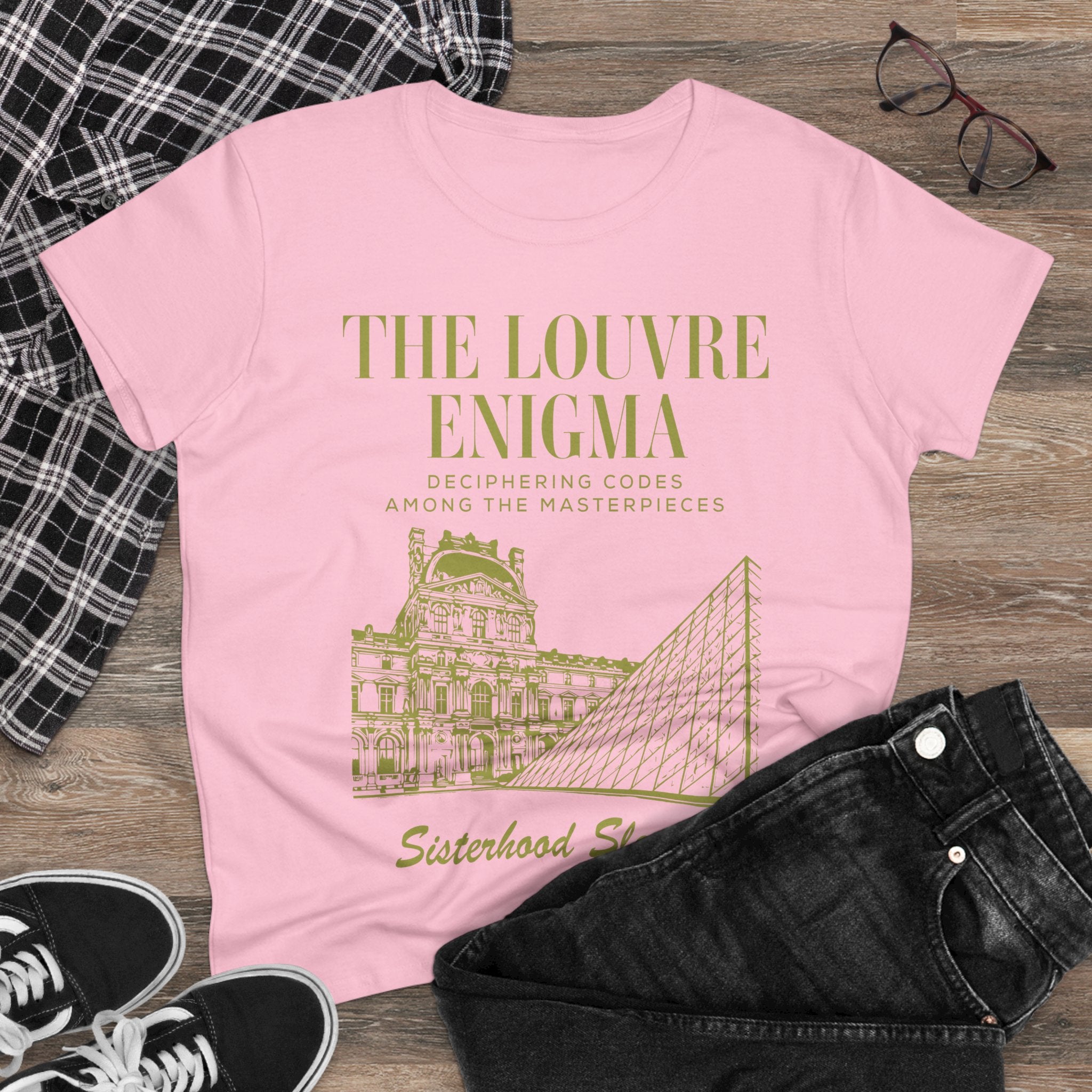The Louvre Enigma Graphic Tee — Sisterhood Sleuths Museum Puzzle T‑Shirt