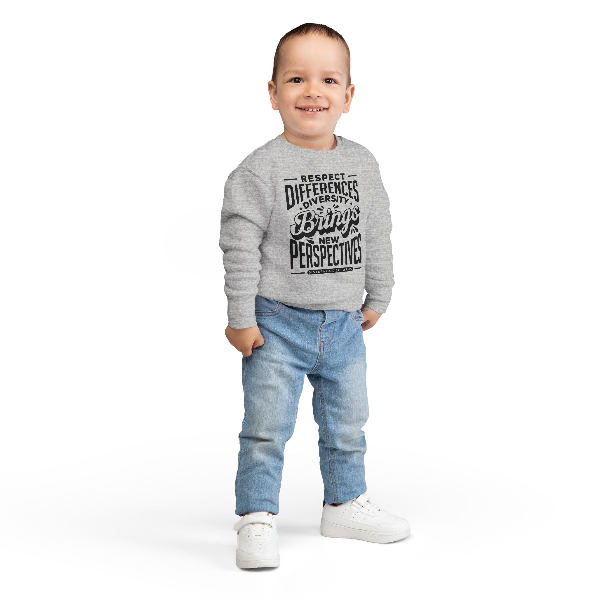 Toddler Sweatshirt - "Respect Differences, Diversity Brings New Perspectives" Inspirational Kids Pullover