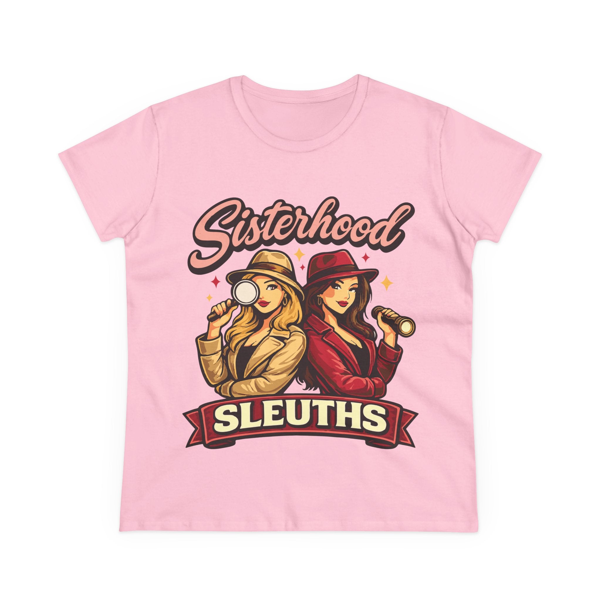 Sisterhood Sleuths Women's Tee — Retro Detective Graphic Shirt