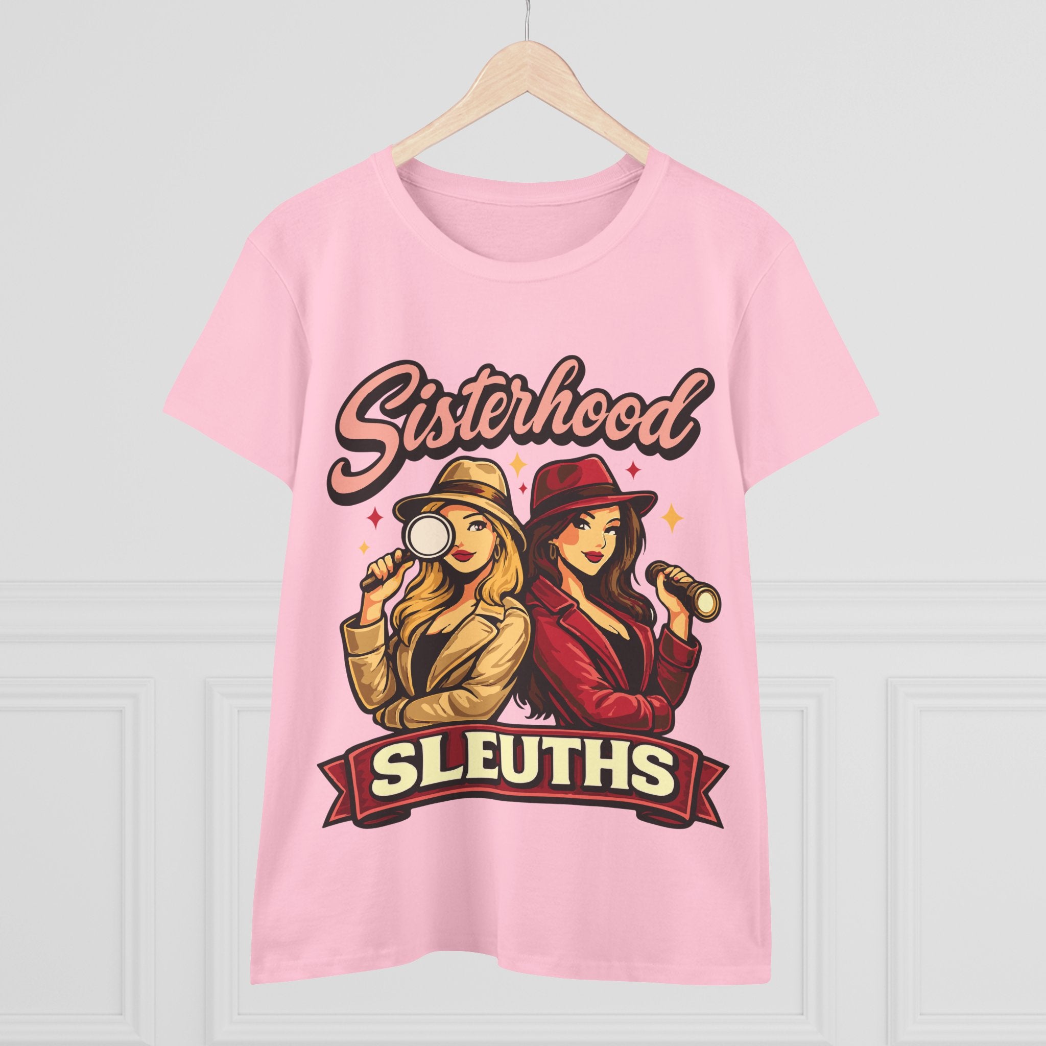 Sisterhood Sleuths Women's Tee — Retro Detective Graphic Shirt
