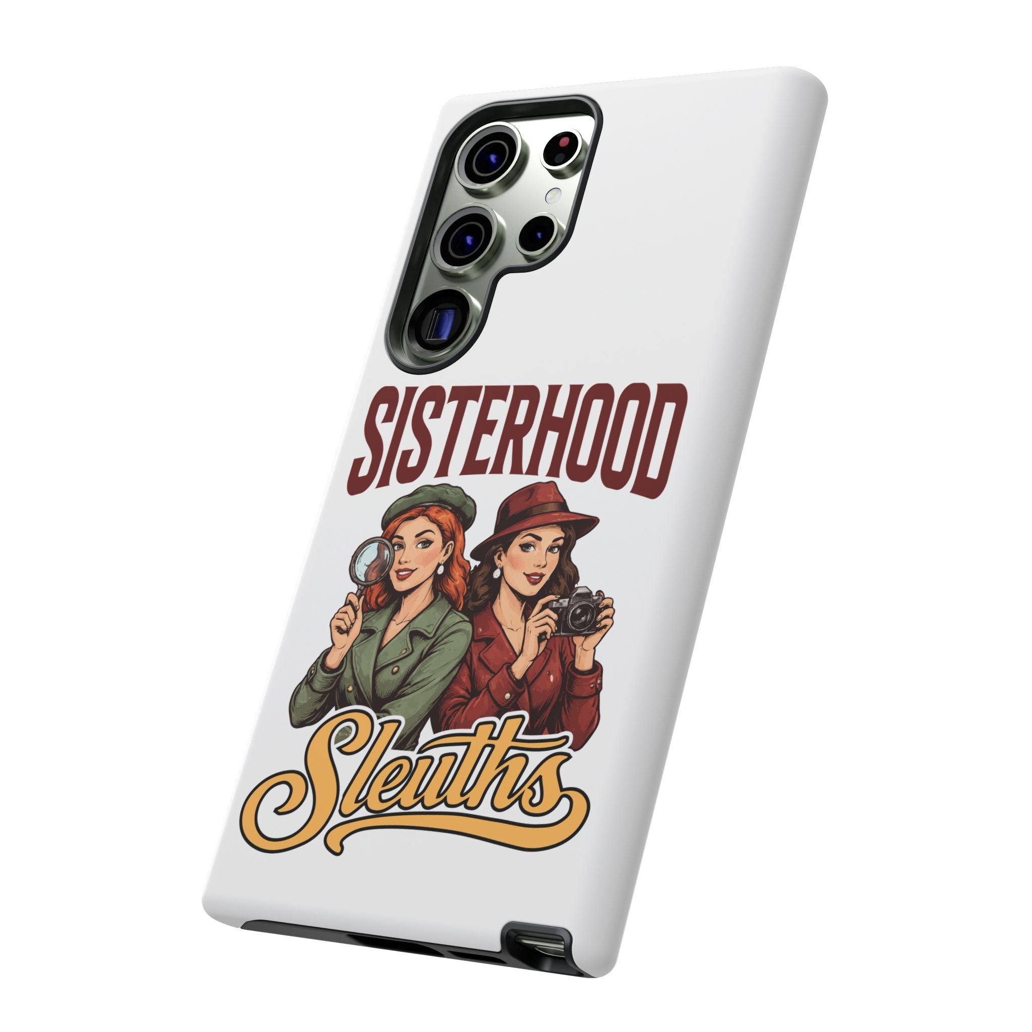 Sisterhood Sleuths Phone Case — Vintage Detective Duo Protective Cover