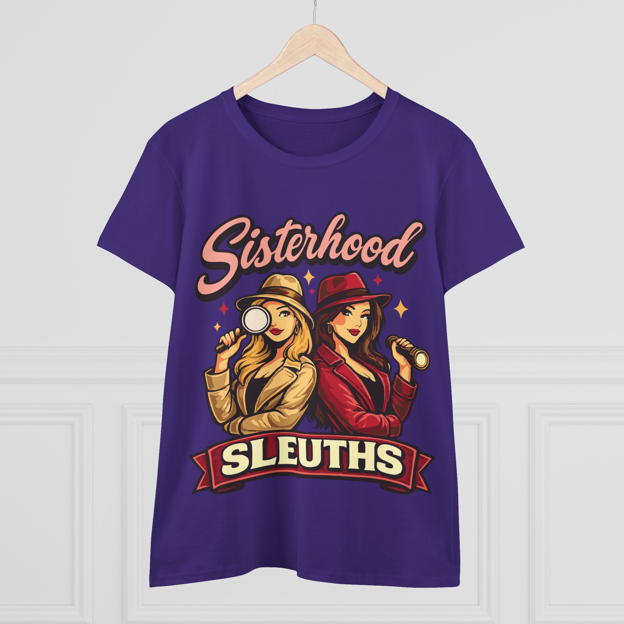 Sisterhood Sleuths Women's Tee — Retro Detective Graphic Shirt