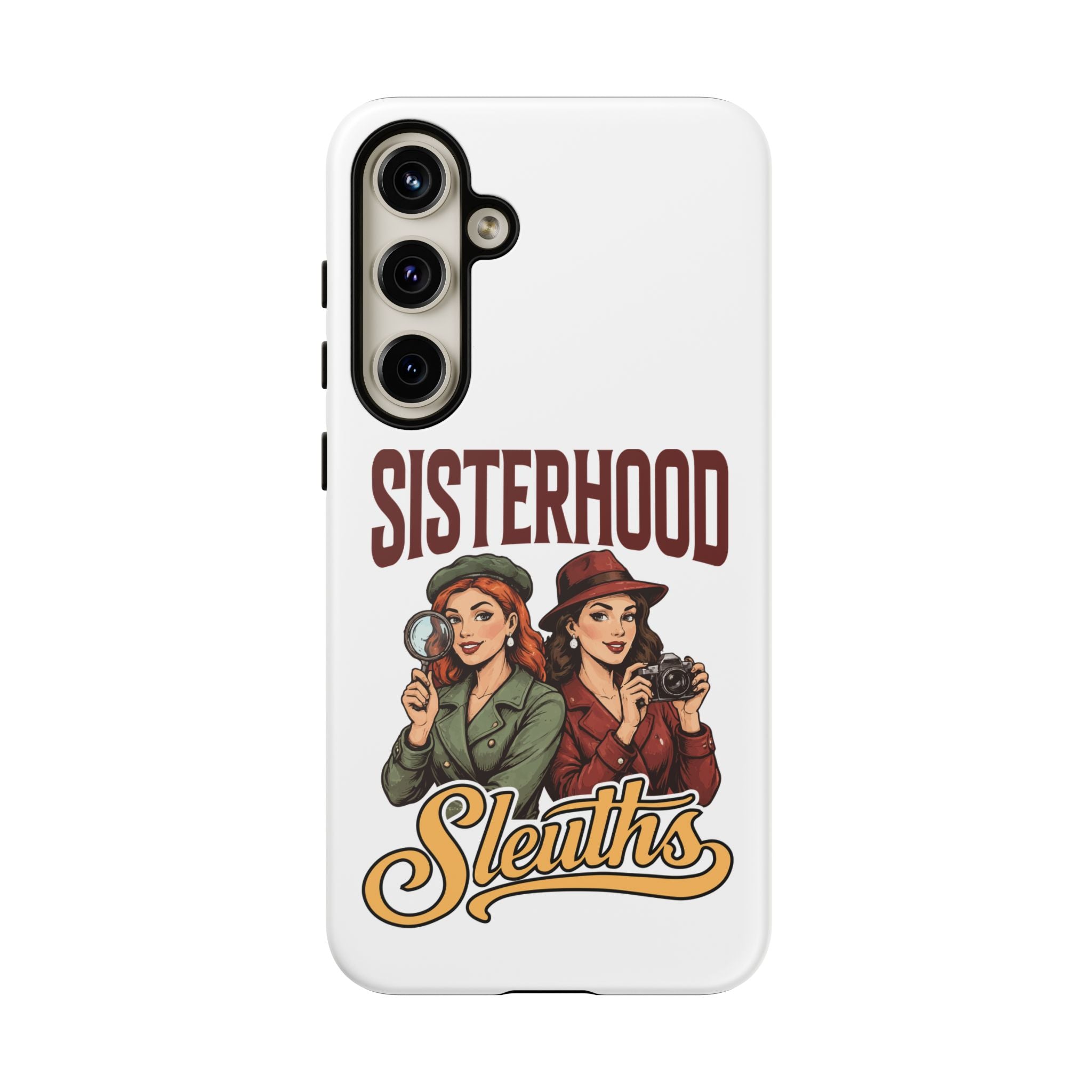 Sisterhood Sleuths Phone Case — Vintage Detective Duo Protective Cover