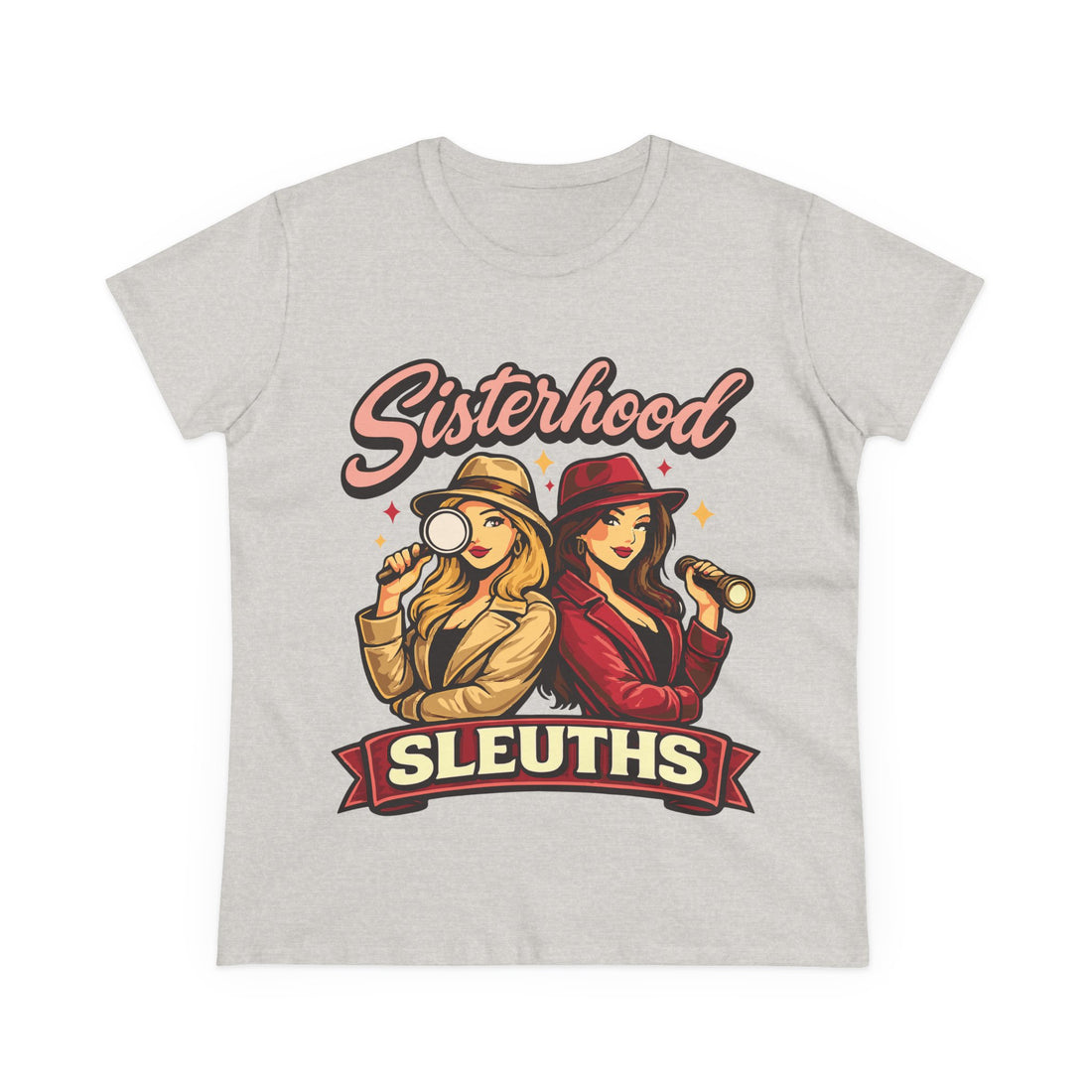 Sisterhood Sleuths Women's Tee — Retro Detective Graphic Shirt